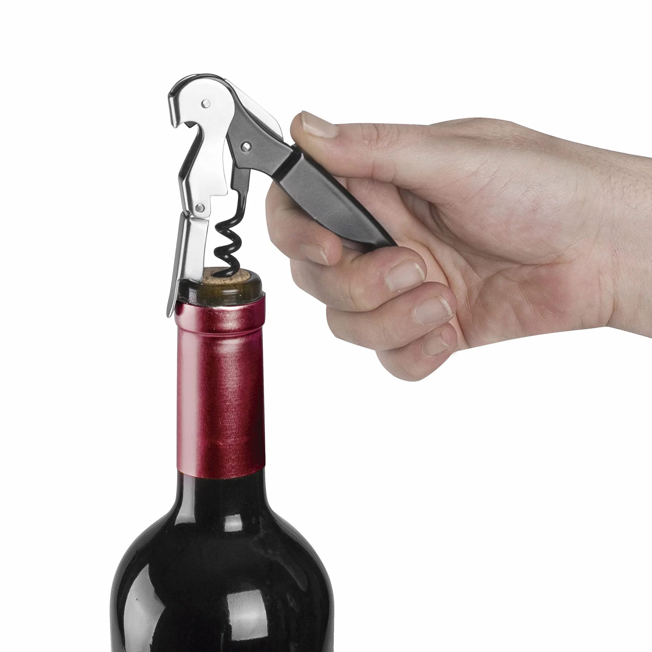 LACOR Cavatappi da Cameriere Luxe 3 in 1 Acciaio Inox z Apribottiglie i Lama Corta Capsule