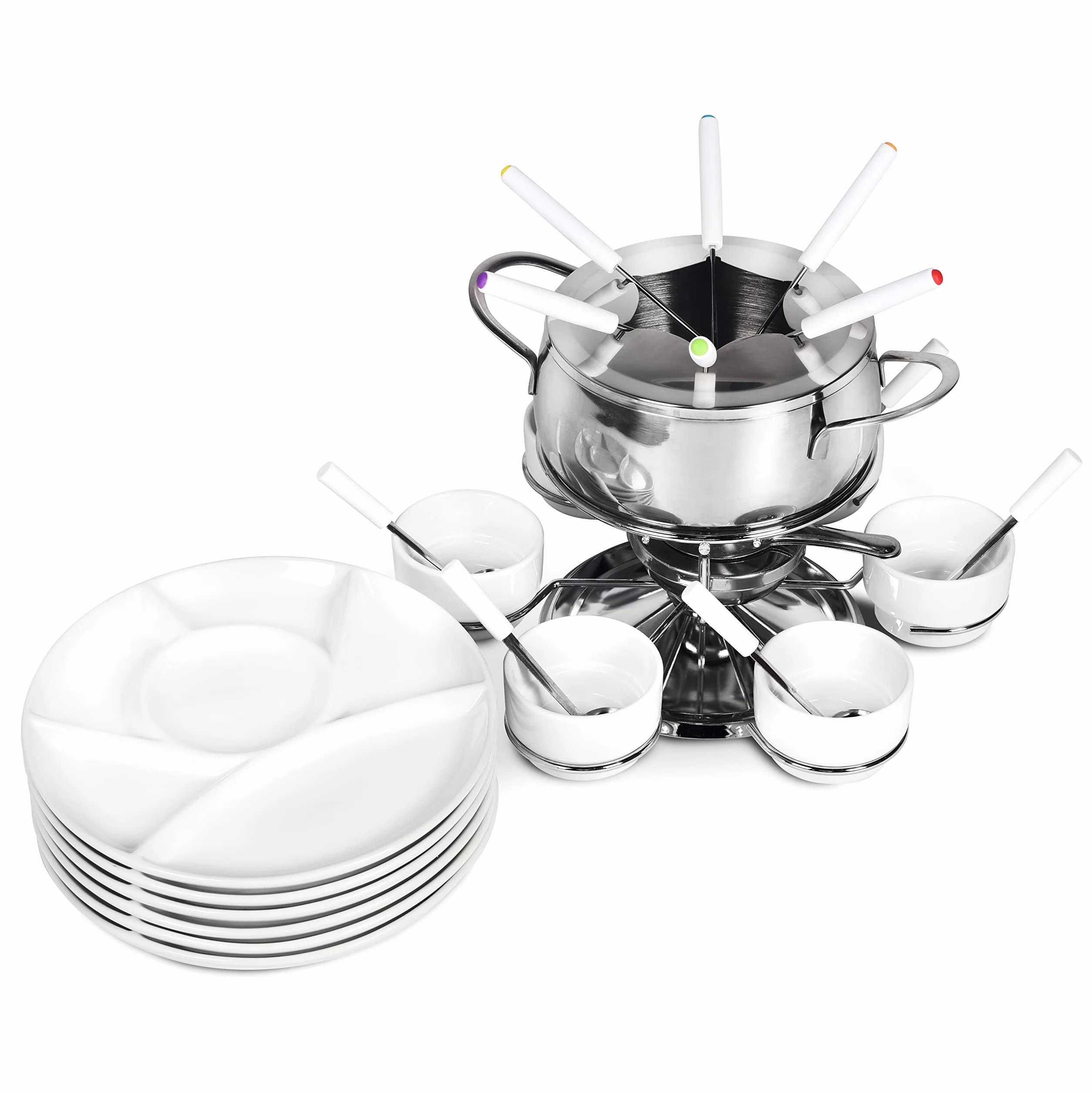 Ribelli Set Fonduta 28 Pezzi Acciaio Inox per 6 Persone