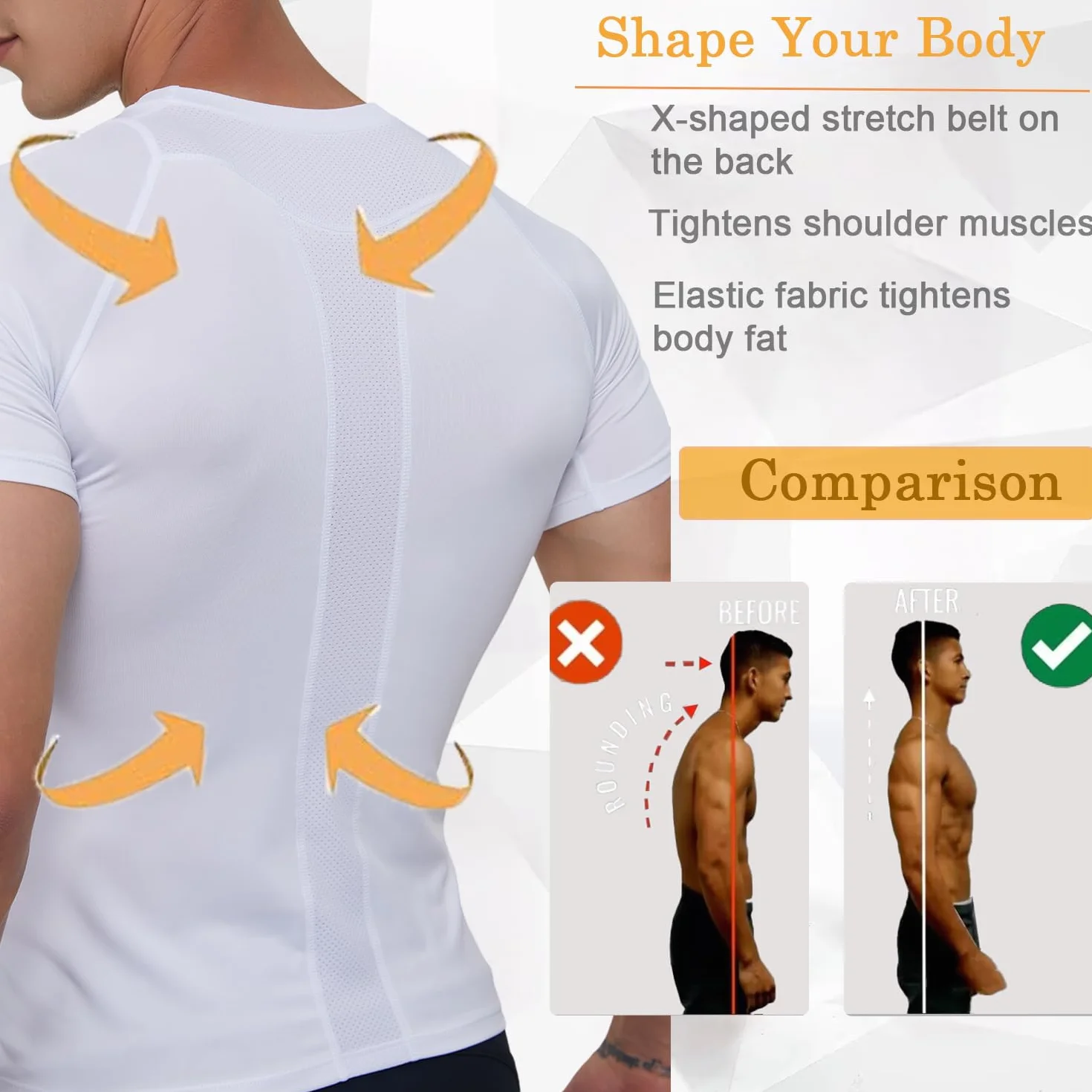 Maglietta Compressione Uomo Maglia Manica Corta,Camicia per Allenamento Correre Ciclismo Traspirante Rapida Asciugatura Sports Top,per Palestra Sportiva