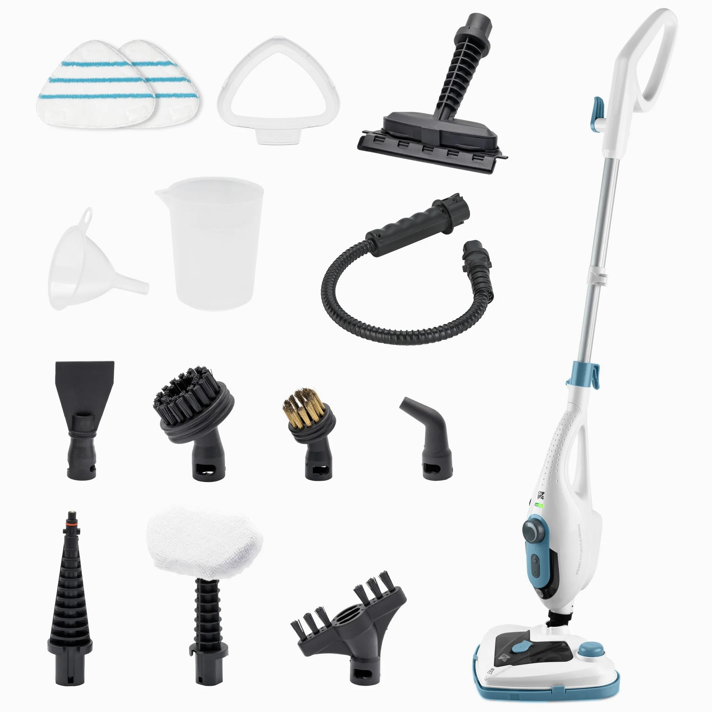 Di4 SteamClean Multi 12 ProMax, Lavapavimenti a Vapore Multifunzione 12 in 1, 1500W, Elimina 99,9% di Virus e Batteri, Scopa Vapore ECO, Steam Cleaner per tutta la casa, Pulitore Vetri, Pulisci Divano