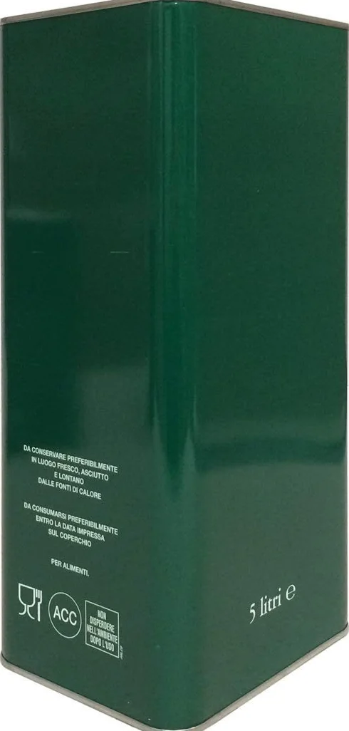 x12 Lattina Latta in Metallo per Olio Contenitore 5lt con Tappo e Maniglia