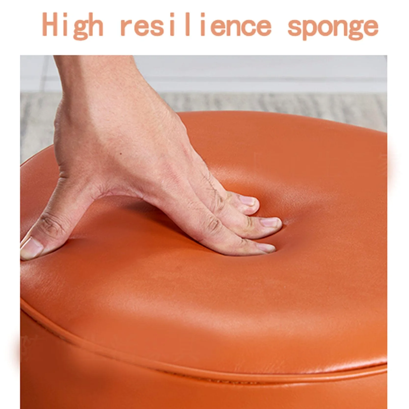 sdneNest Poggiapiedi ottomano rotondo in pelle per camera da letto soggiorno blu scuro 36 x 43 cm, viola-36 x 43 cm