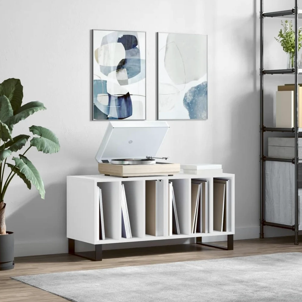 Generico Mobile Porta Dischi Bianco 100x38x48 cm in Legno Multistrato,Mobili,Armadietti e portaoggetti,Scaffali e armadietti per Supporti multimediali-831756