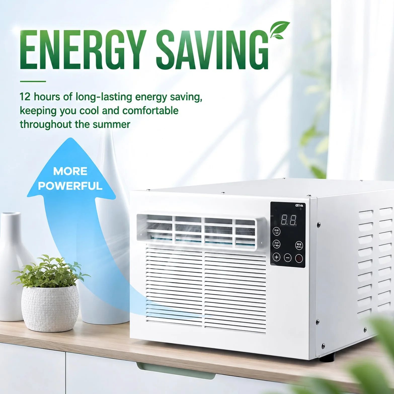 Condizionatore Portatile con Guarnizione Universale Finestre | Raffreddamento 550w E Deumidificazione, Telecomando Incluso, Adatto per Camere E Uffici, Senza Installazione Fissa
