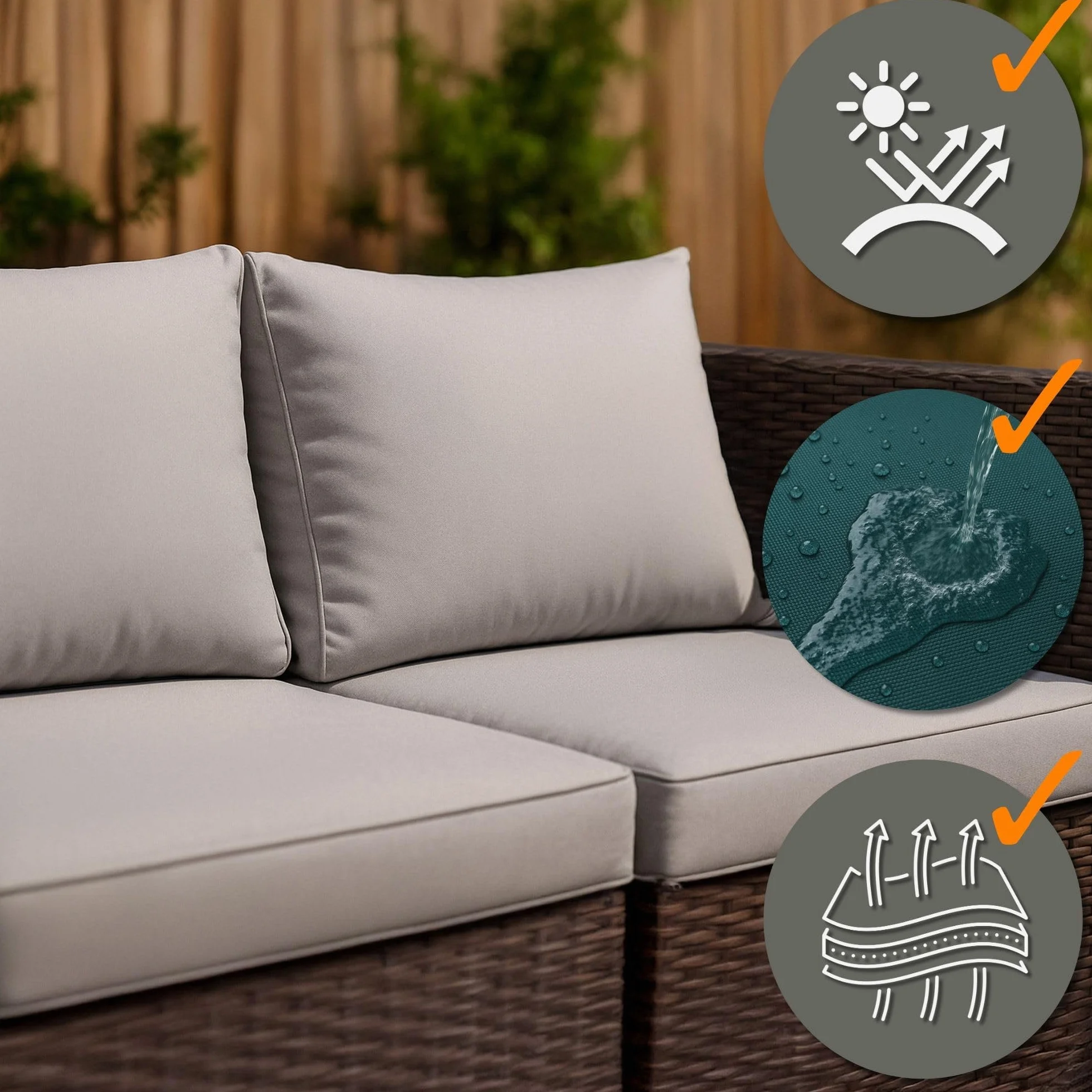 Tessuto impermeabile 5M x 160 cm Stoffa resistente all'acqua per esterni Beige Oeko-Tex
