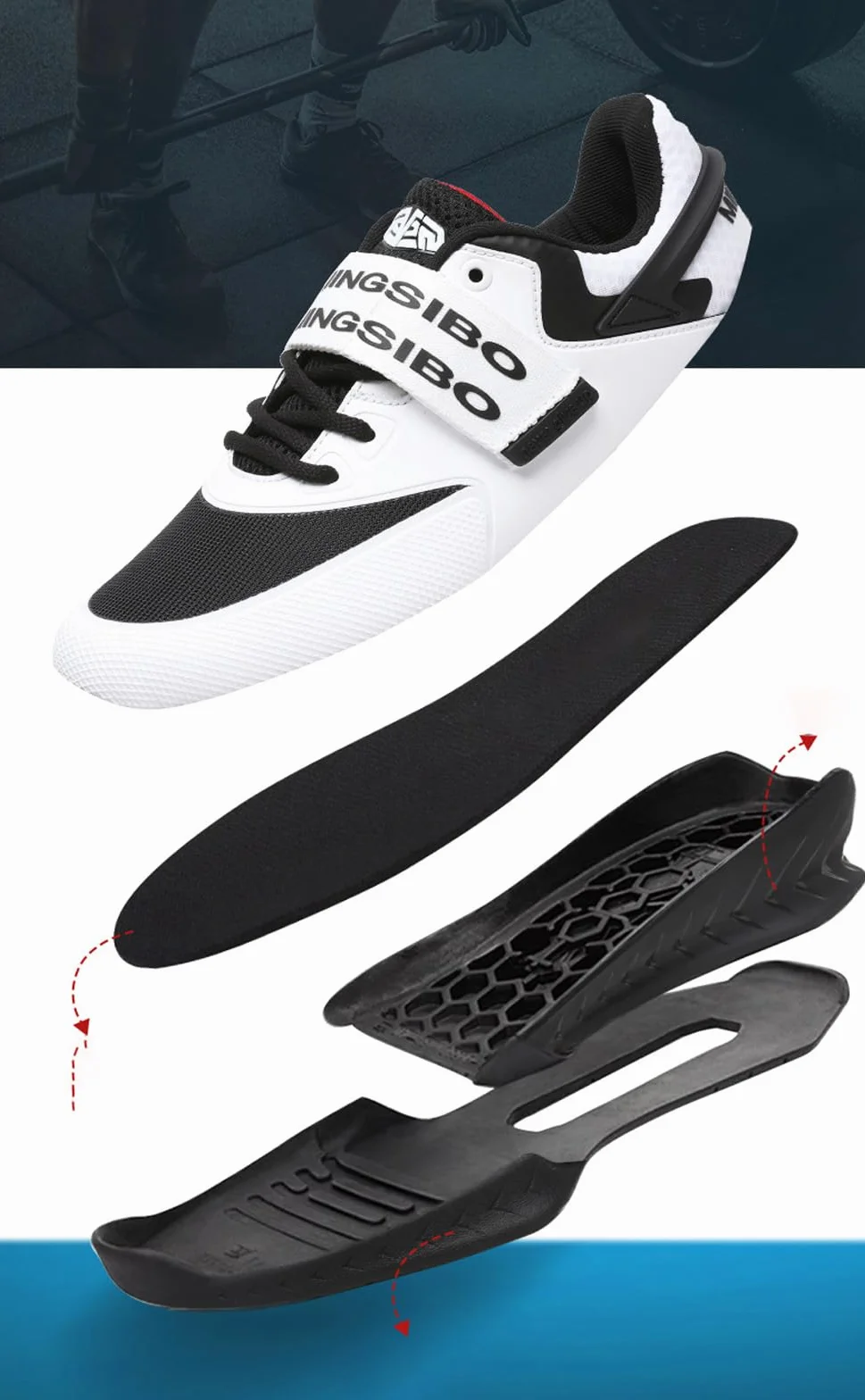 Scarpe Powerlifting per Sollevamento Pesi Uomo Fitness Squat Bodybuilding