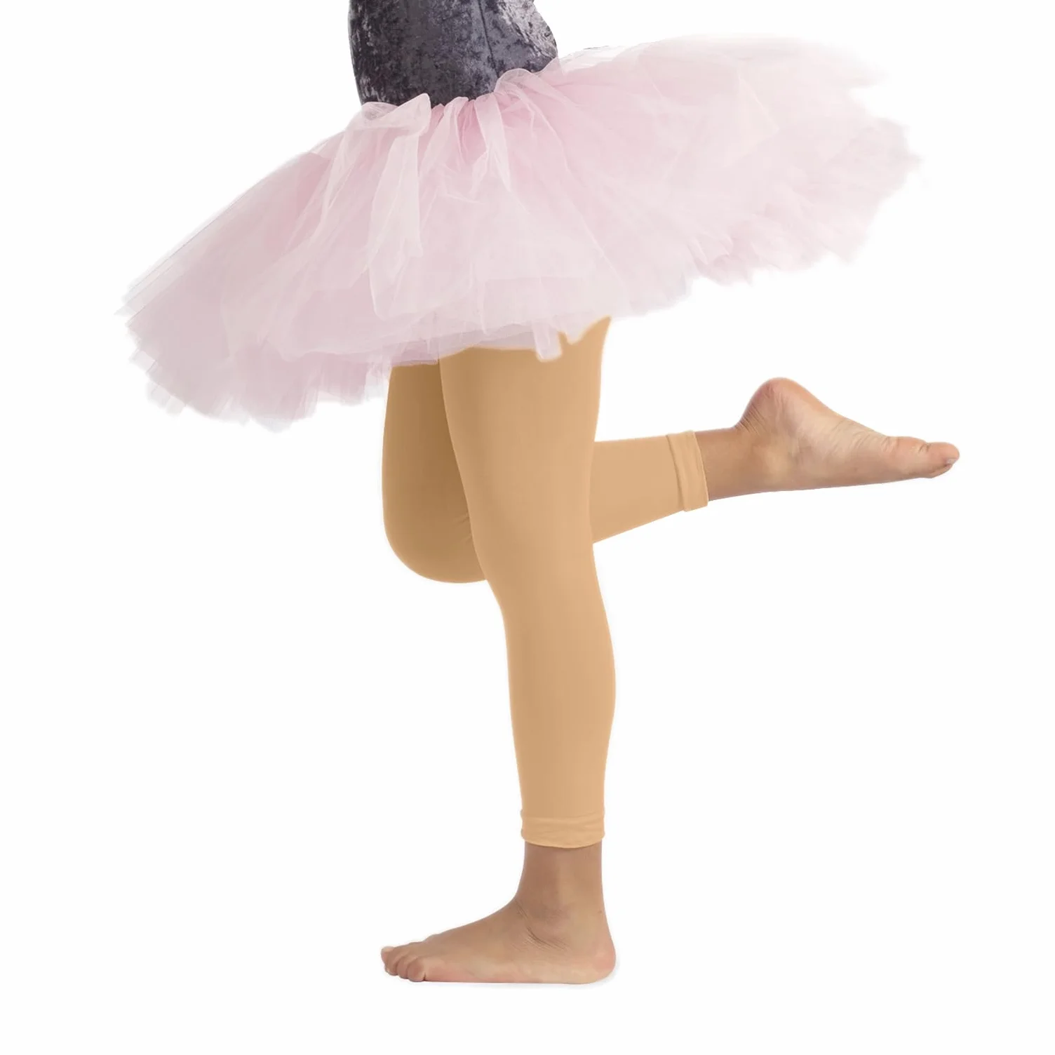 Collant senza piedi bambini 60 den nero rosa calze italiane leggings ballet