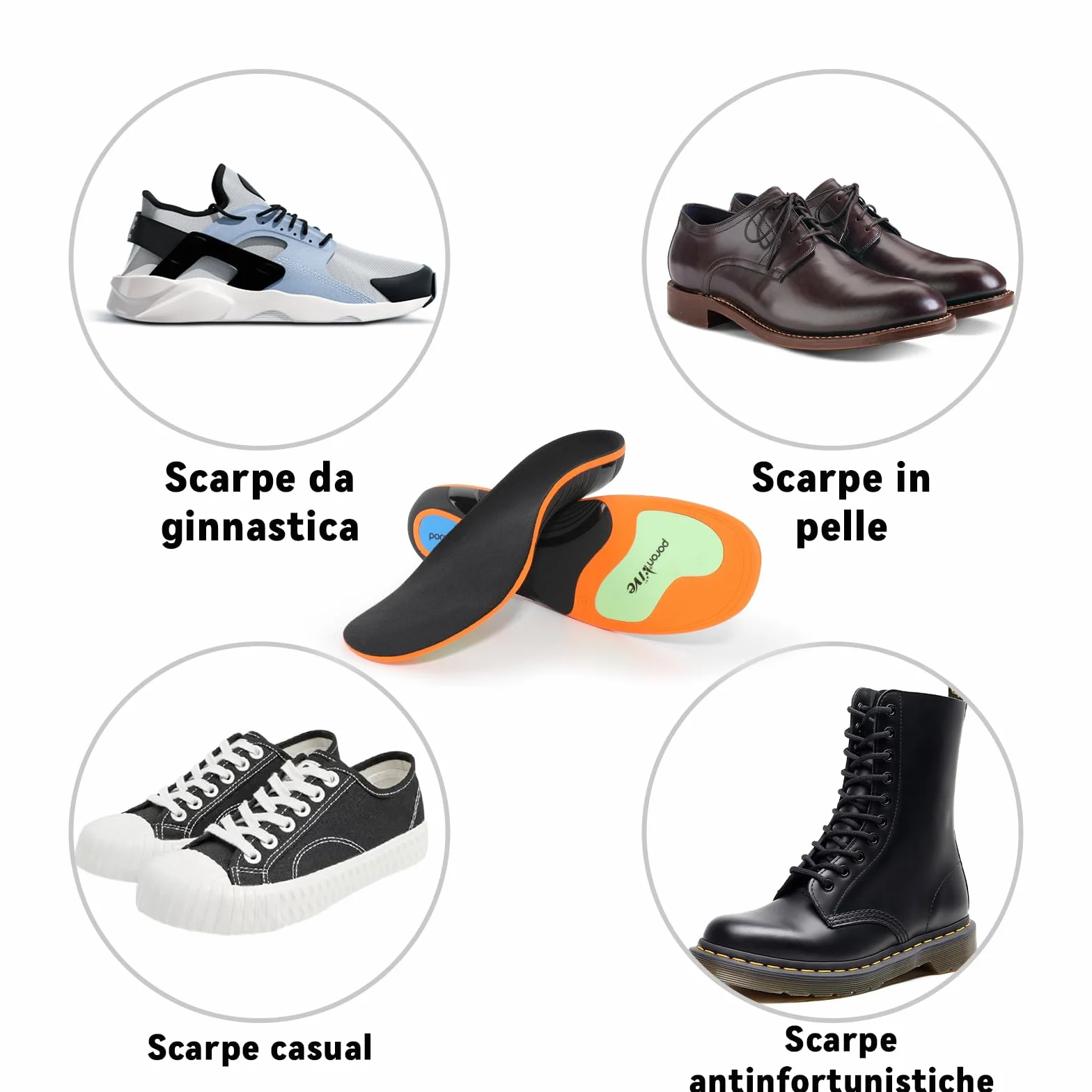Solette Ortopediche,Plantari per Fascite Plantare,Adatto per Piedi Piatti Supporto per Arco Plantare Solette Ortopedico Scarpe 36-47 EU