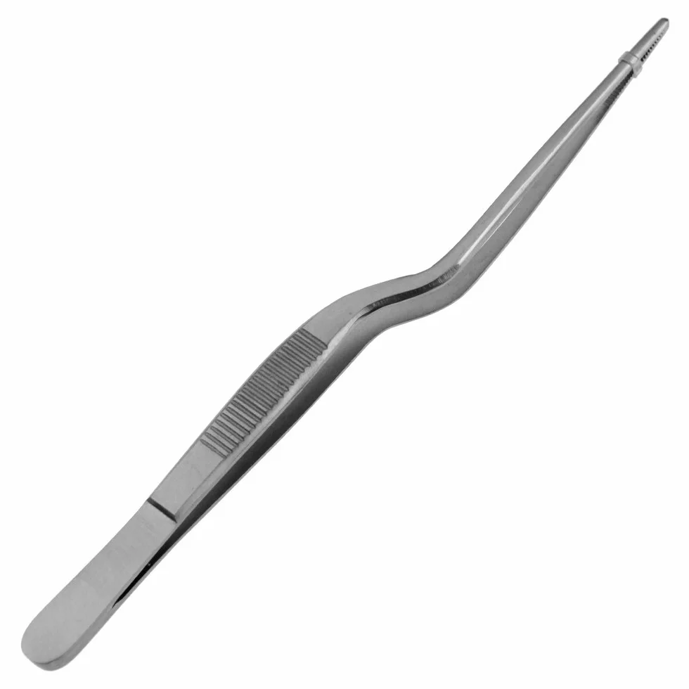 May - Pinze cucina - Pinze da cucina - Pinzette per impiattare - Pinza doppio a gomito - Acciaio inossidabile - 14 cm