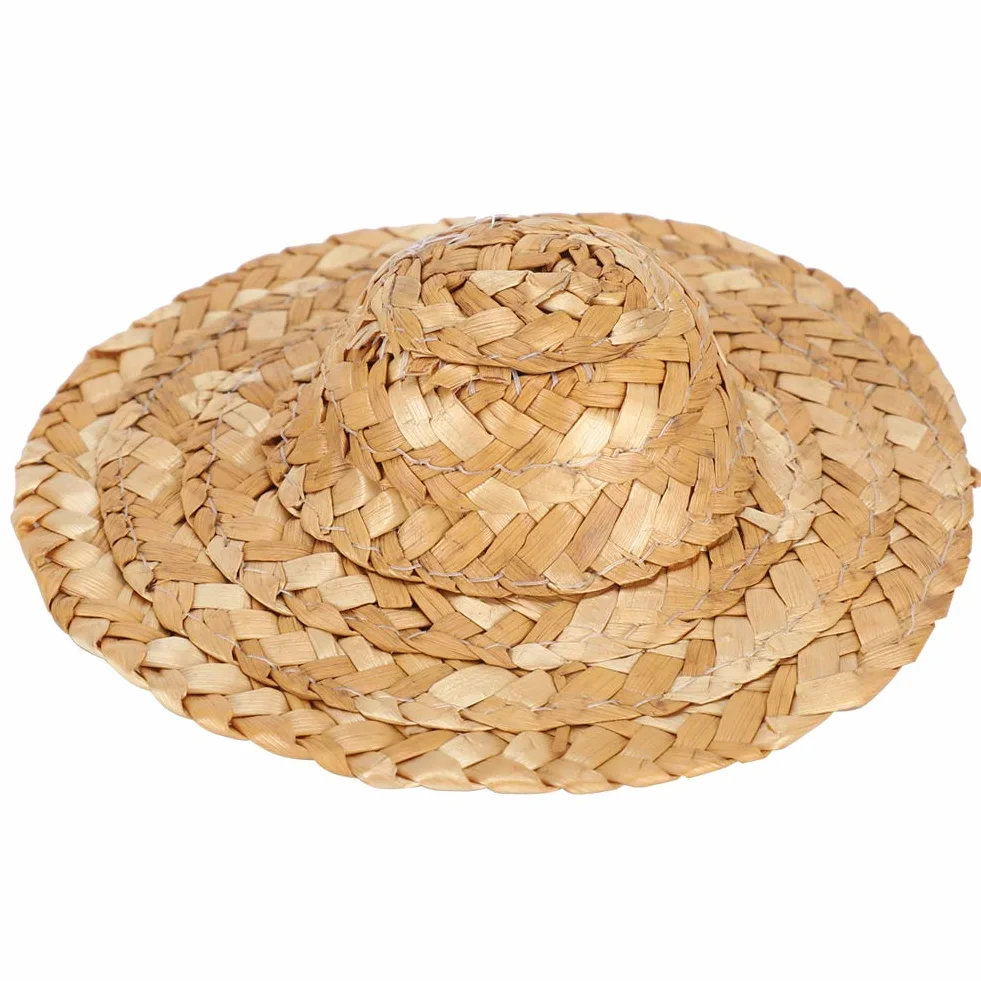 10 Pezzi Cappelli di Paglia per Bambole, Cappelli di Paglia per Bambole, Diametro Interno 3,7 Cm, Fai da Te, Fatti a Mano, Cappelli di Paglia Intrecciati a Mano, Mini Cappelli