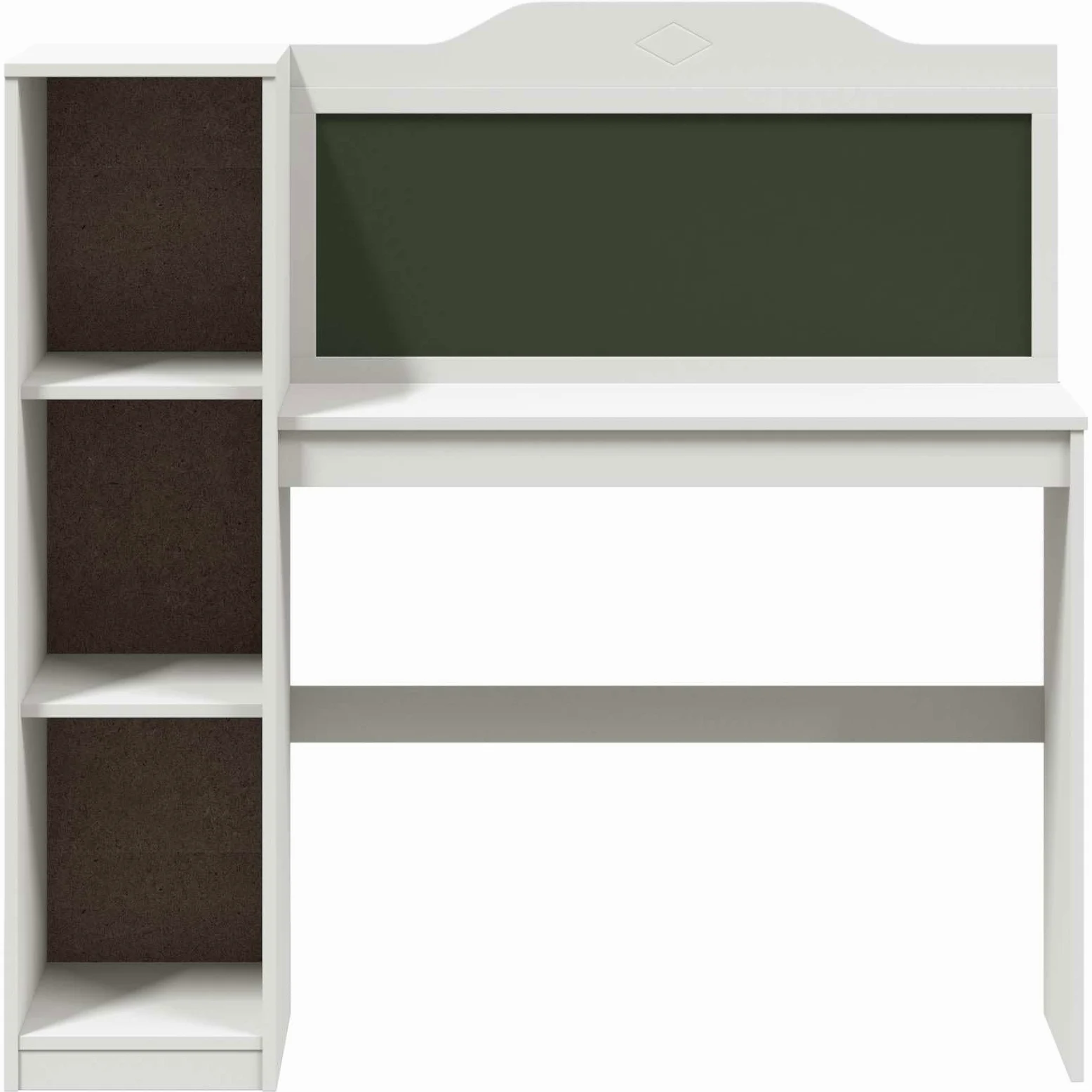 ROROS - Scrivania con ripiano aperto e lavagnetta in legno, 120 x 45 x 118,5 cm, colore: Bianco
