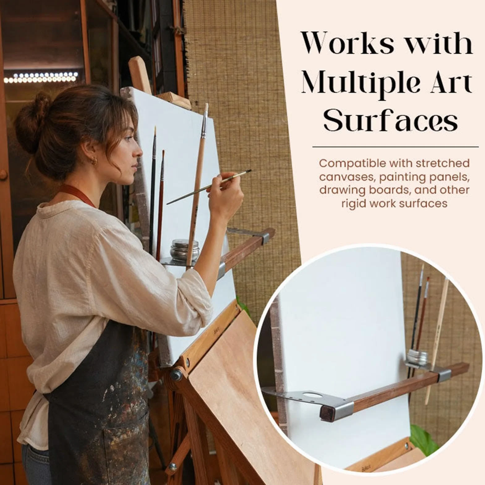 Ponte di Supporto per Cavalletto da Mani Artisti, Barra di Appoggio Regolabile in Metallo per Pittura e Disegno