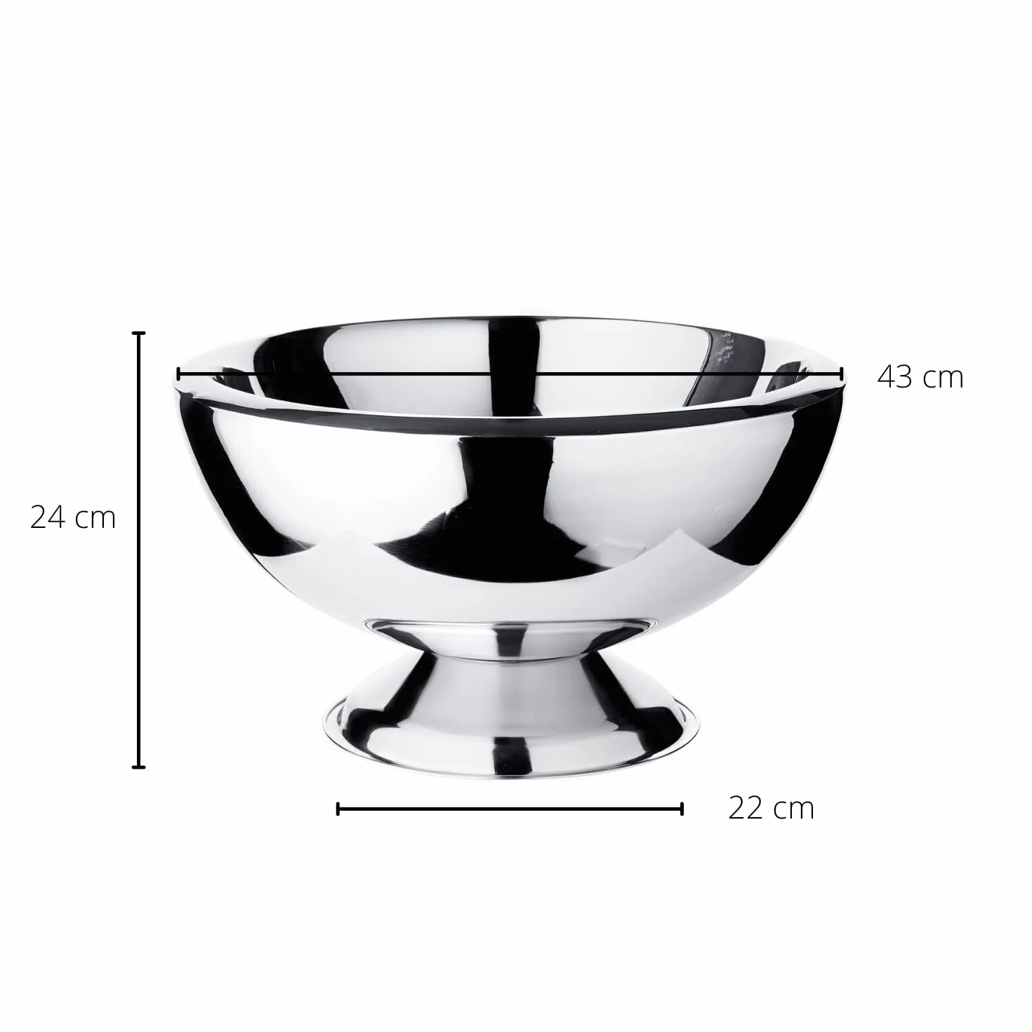 EDZARD Secchiello per champagne Cadiz (Ø 32 cm, H 21 cm), acciaio inox lucido a specchio, a doppia parete, per 3 bottiglie – secchiello per spumante, secchiello per bottiglie