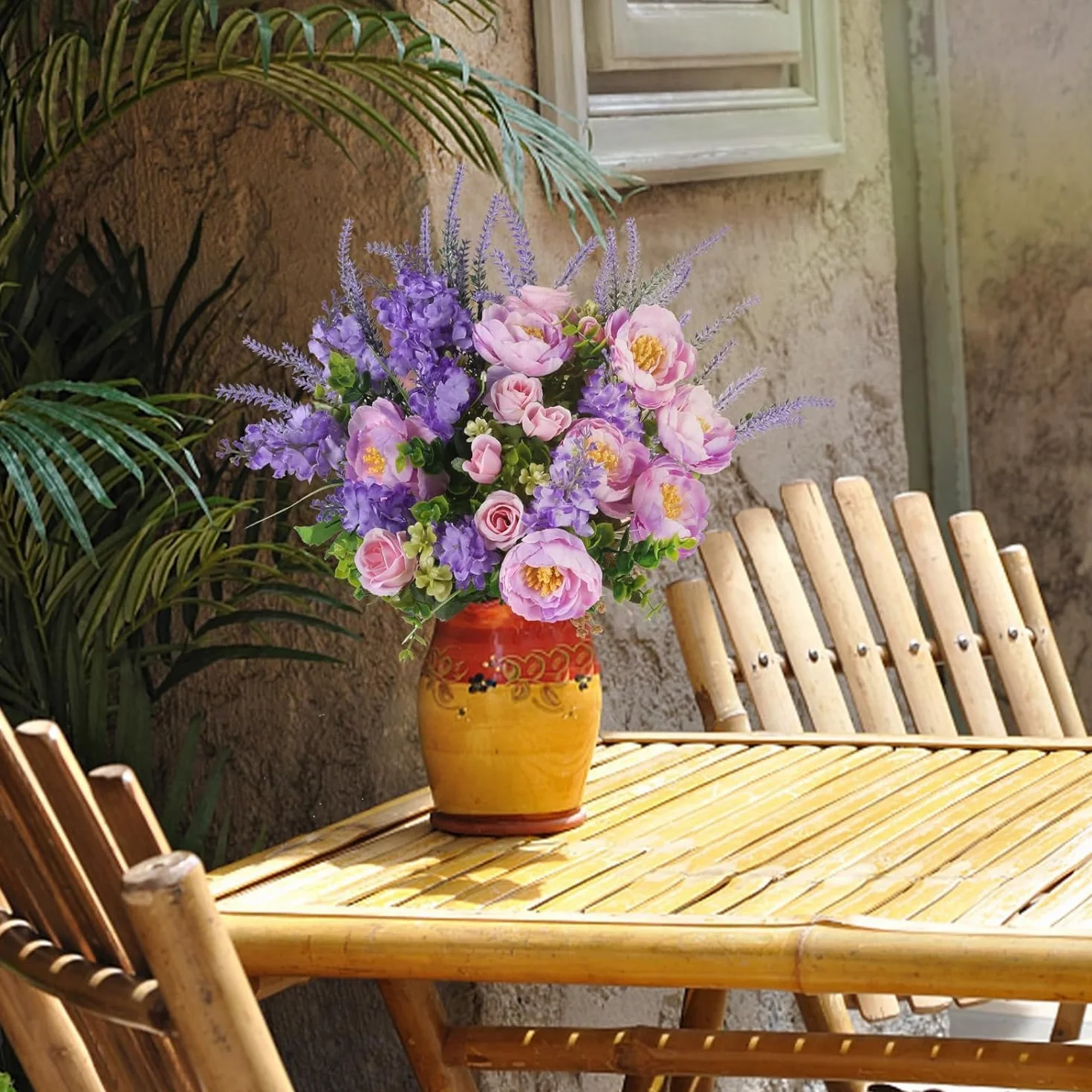 Fiori Artificiali Viola di Seta per Cimitero Decorazione Esterni Balcone Giardino