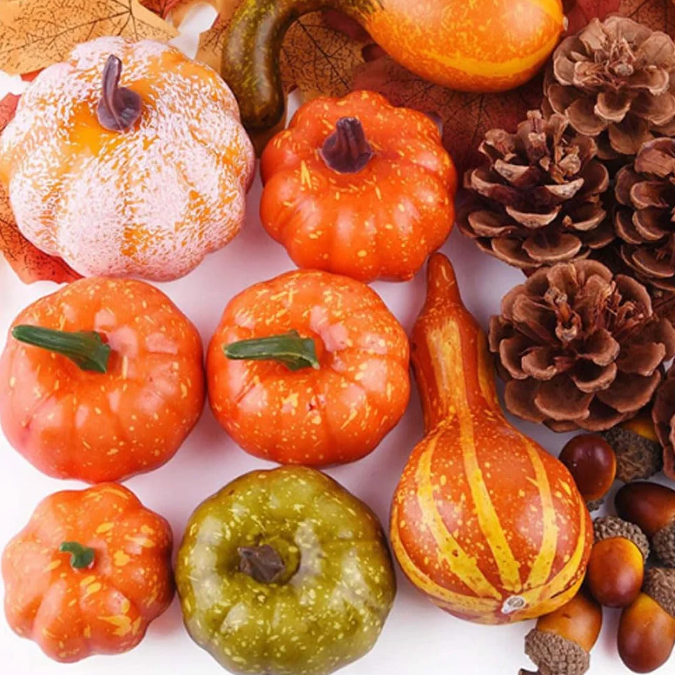 70 Pezzi Set Decorazioni Ringraziamento Zucca Raccolta Pigne Autunno Halloween