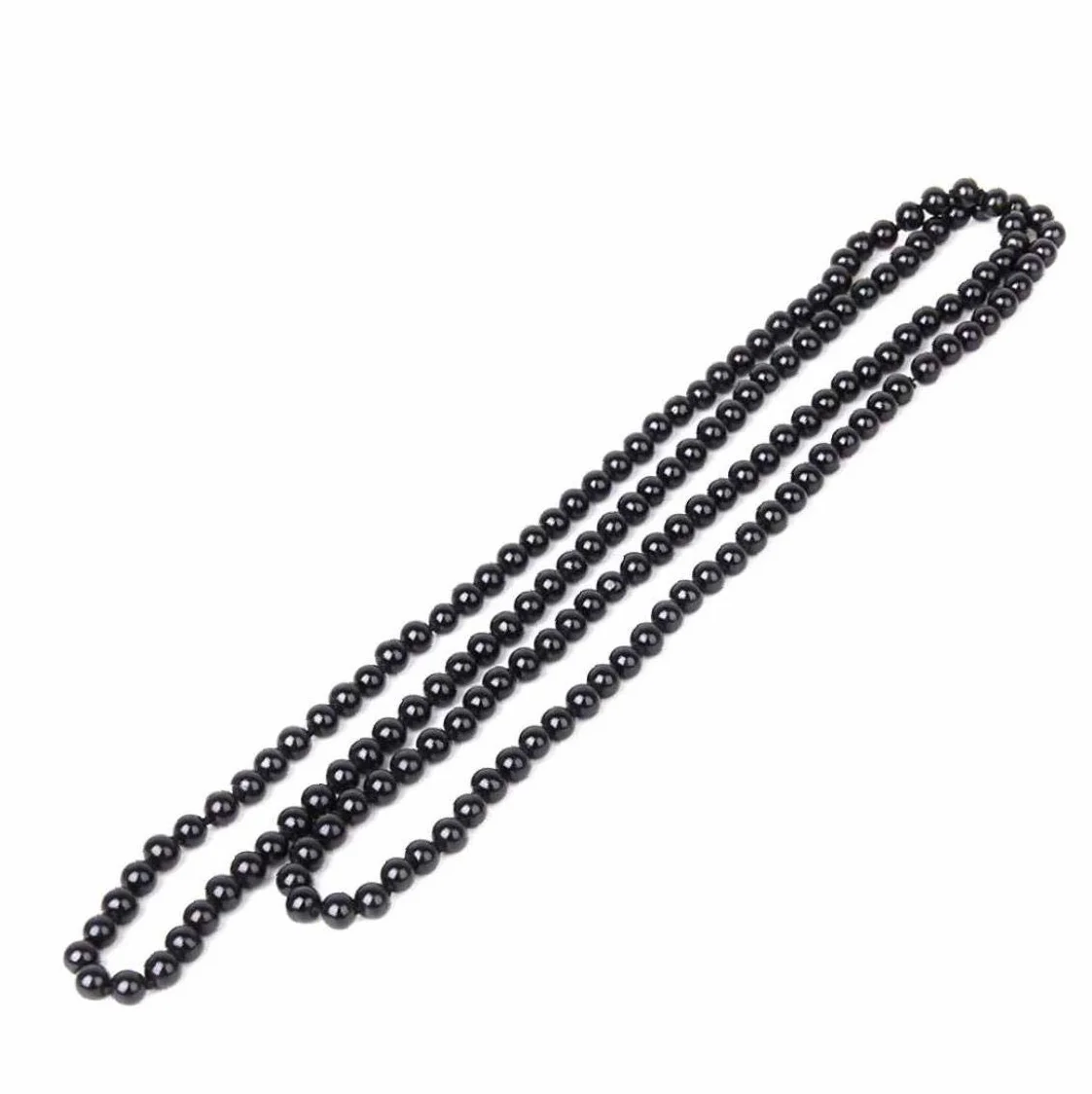 GGOOD Collana di perle nere extra-lunga a strati multi perla Faux