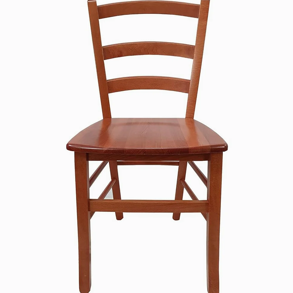 VIRSUS Set 4 Sedie Paesana in Legno Massello, Misura 43x42x86 cm, Sedia Tradizionale Robusta, per Casa, Cucina, Agriturismo, Ristorante, Made in Italy (Noce Scuro)
