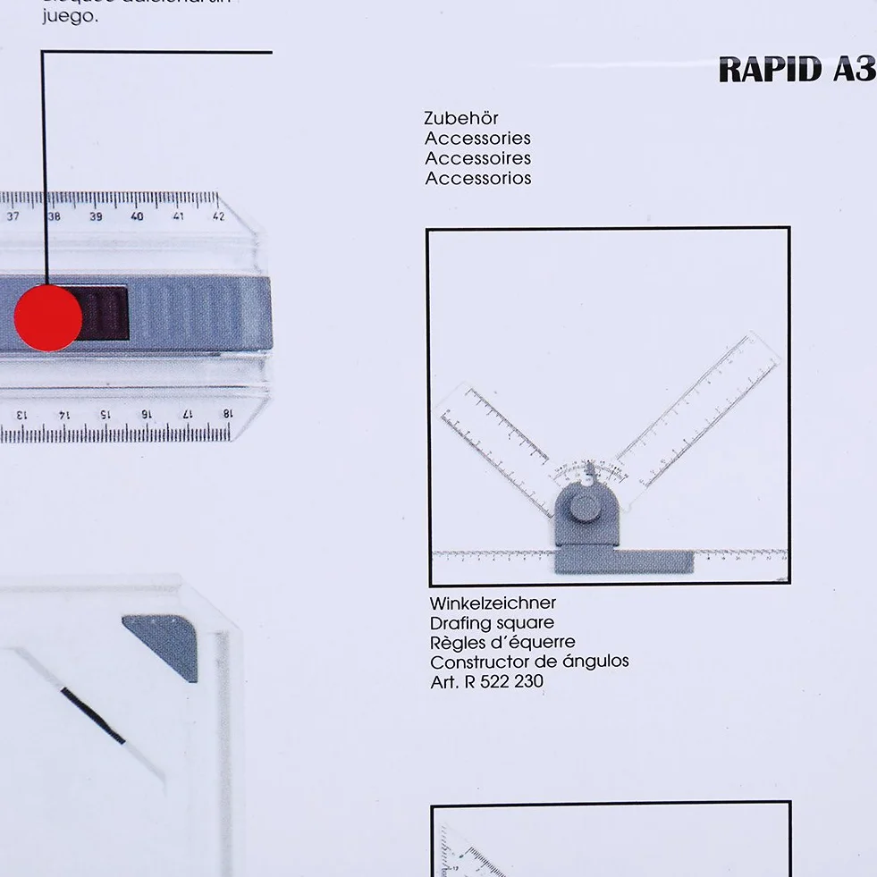 Tavolo da Disegno A3 con Movimento Parallelo e Righelli Angolo Regolabile
