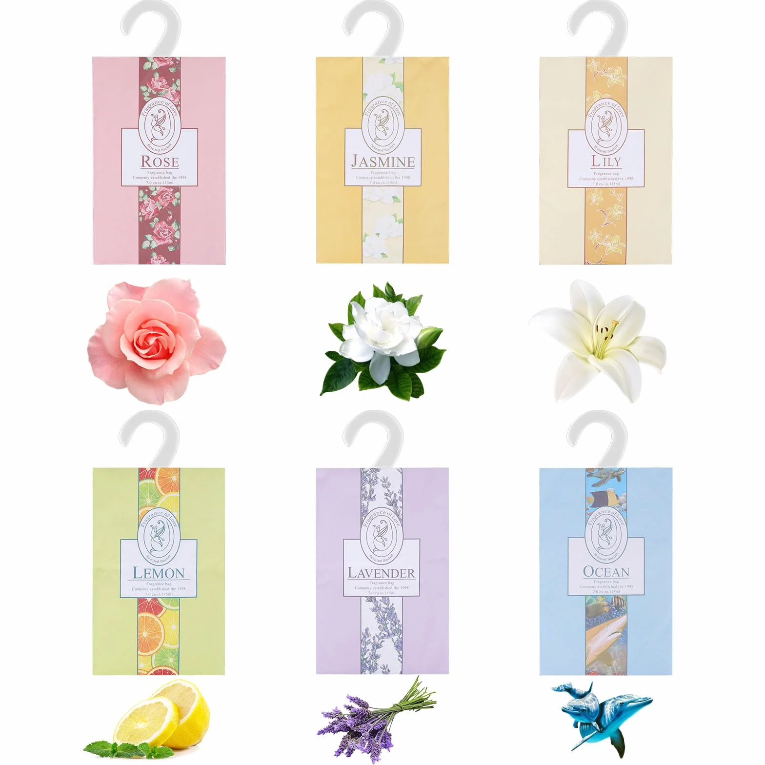 Profumatore Armadio, 18 Pezzi Sacchetti Profumati, Profumatori Armadio, Sacchetti Per Aromi, Vestiti Profumati Borse, Carrelli da Bagno, Lavanda, Gelsomino, Giglio, Rosa, Oceano, Limone