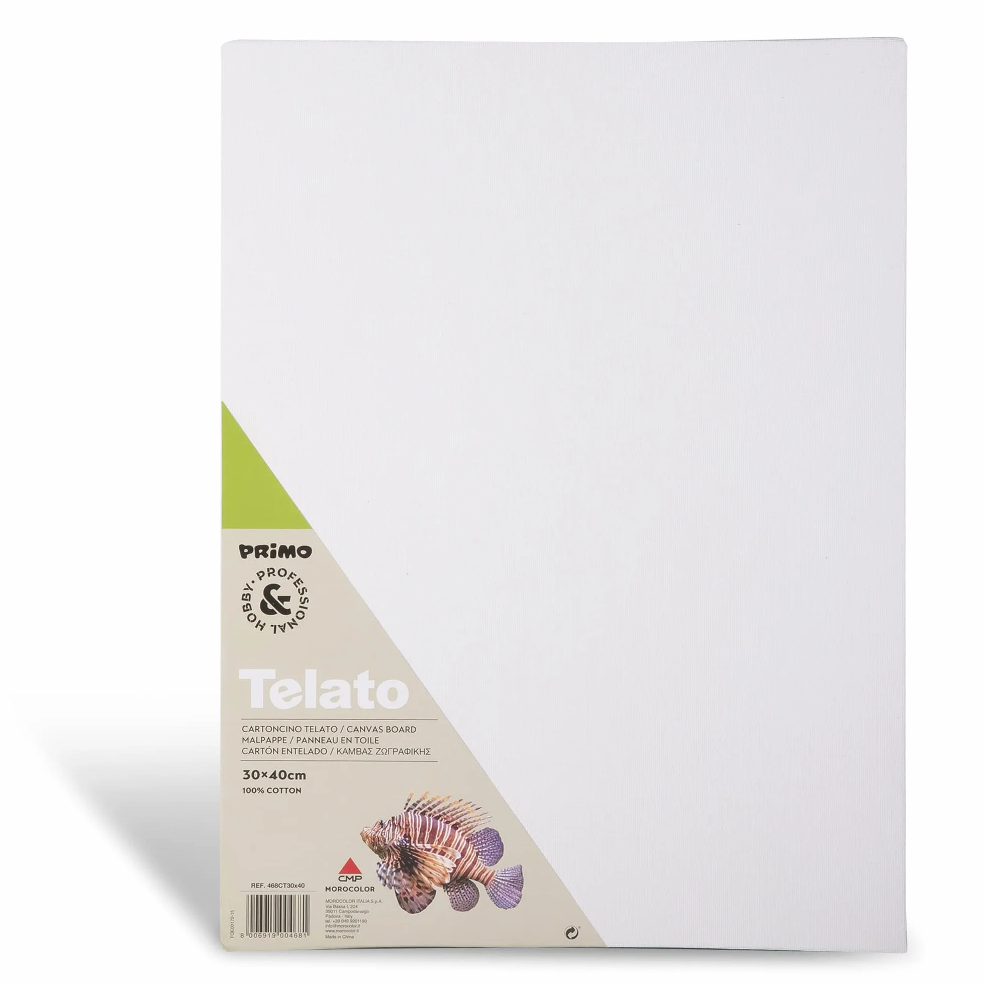 PRIMO Hobby & Professional- Tela per Dipingere in Cartoncino 30x40x0,4 100% Cotone, Cartone Telato Pittura Colori Acrilici Olio Acquerelli - Tele per Dipingere Hobby Creativi Acid Free non Ingiallisce