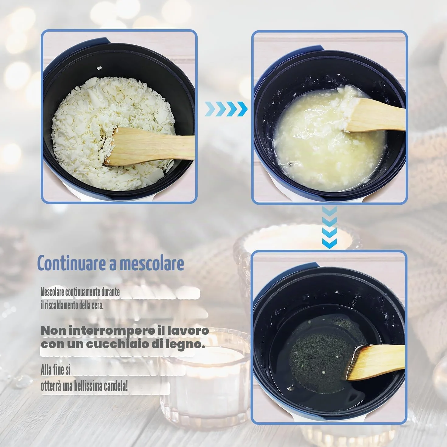 LINGQIAN Fusciera per candele, pentola elettrica, kit stoppino adesivo centraggio cucchiaio