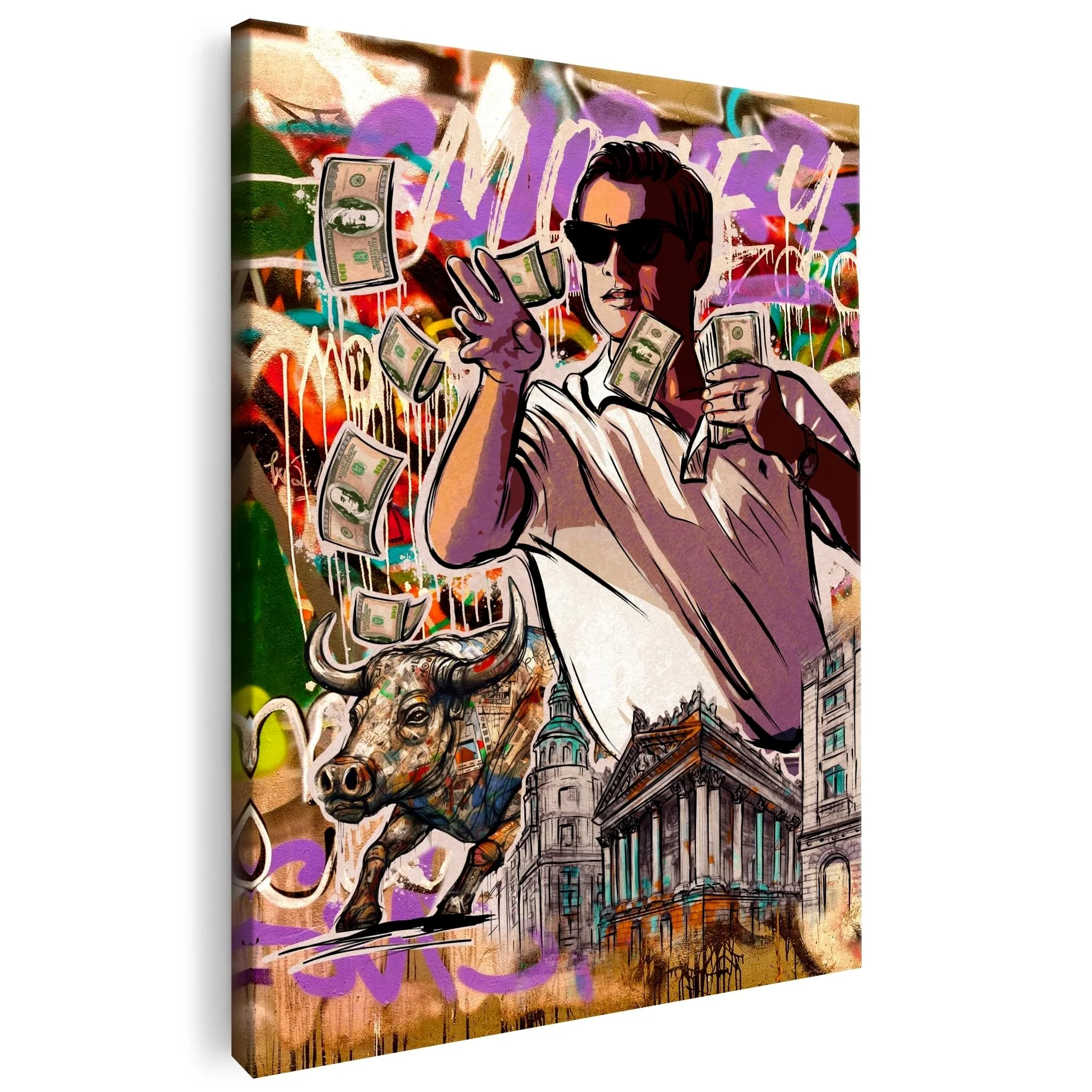 Artmazing | Poster da parete motivazionale | Wolf Of Wall Street, immagini motivazionali | Quadro su tela XXL | Immagini appartamento | Tela motivazione | Wolf of Wall Street | Leonardo DiCaprio