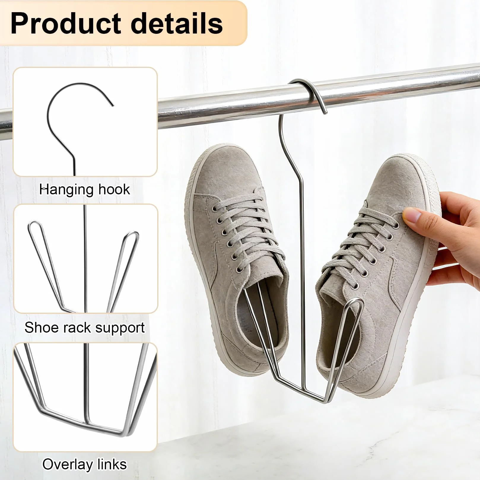 Colgadores para Zapatos 5 Pcs Ganchos para Colgar Zapatero Colgante Tendedero
