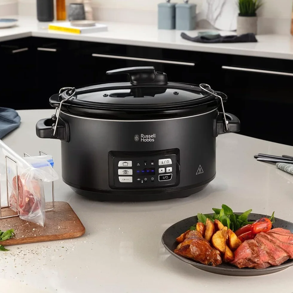 Russell Hobbs Sous Vide Slow Cooker 6,5 L, Cottura a Bassa Temperatura, Timer Programmabile, Display Digitale, Nero, 25630-56