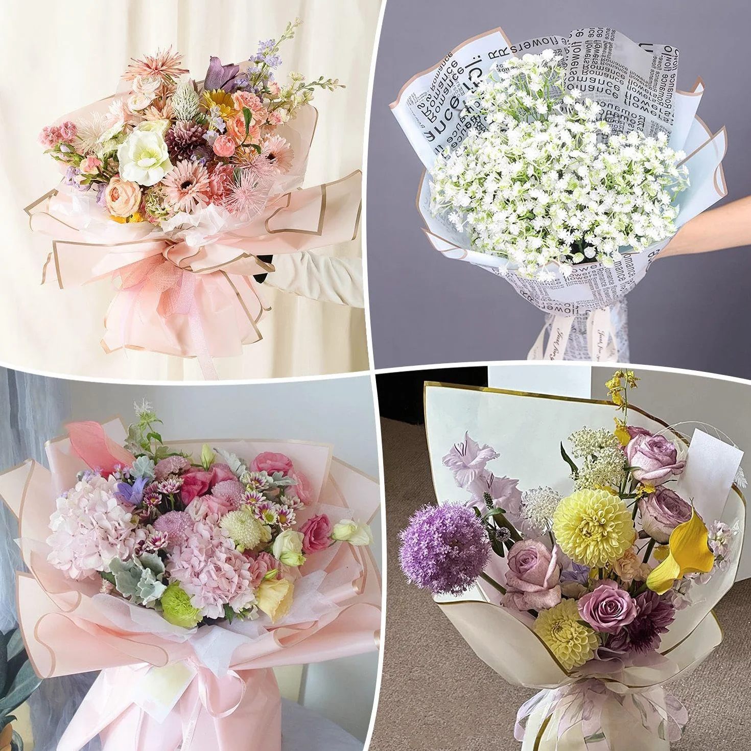 Carta Da Avvolgimento Per Bouquet Impermeabile Quadrato 20 Pezzi