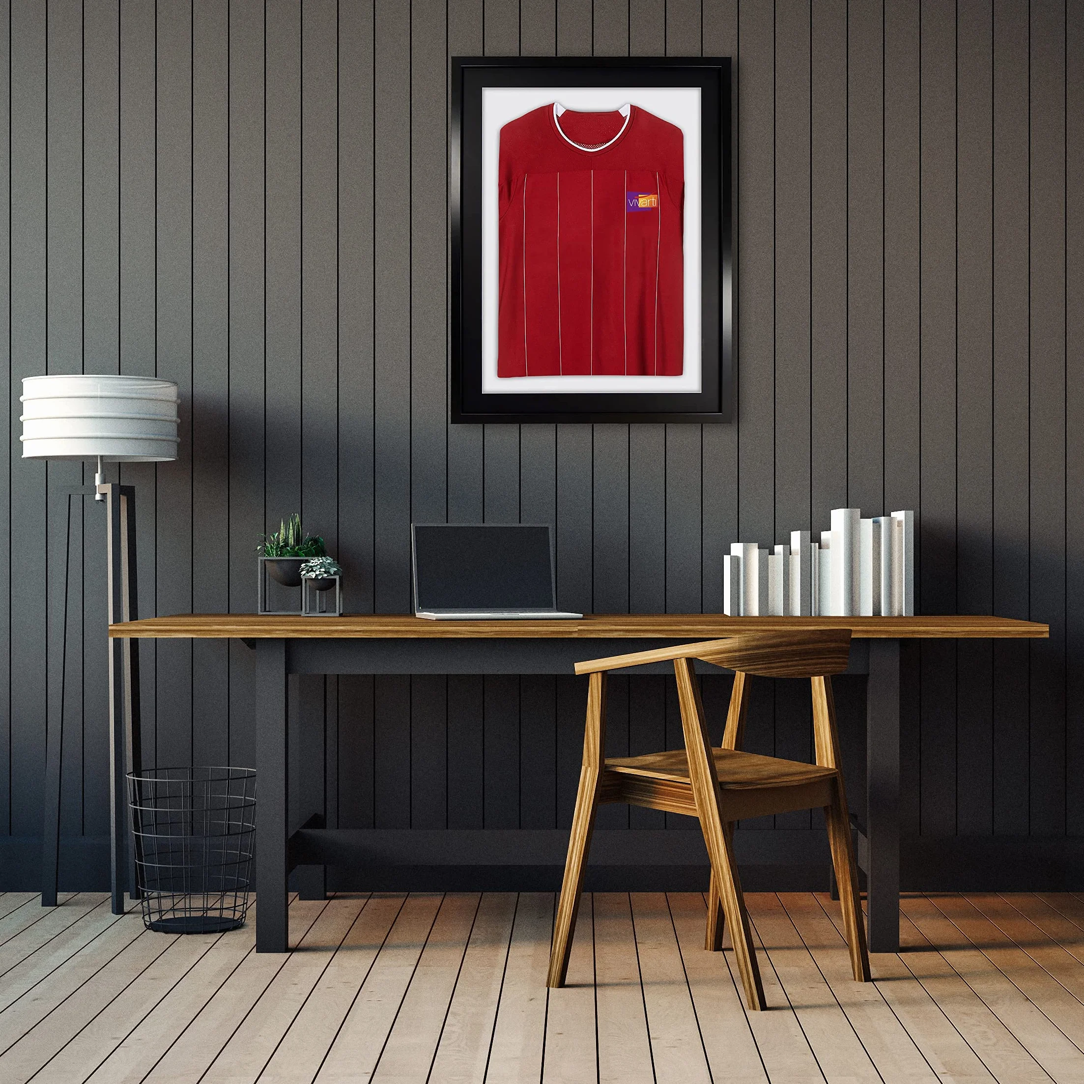 Vivarti fai da solo montato camicia sportiva Display Telaio 60 x 80cm - Telaio nero, Montaggio nero, Bianco Scheda di Supporto