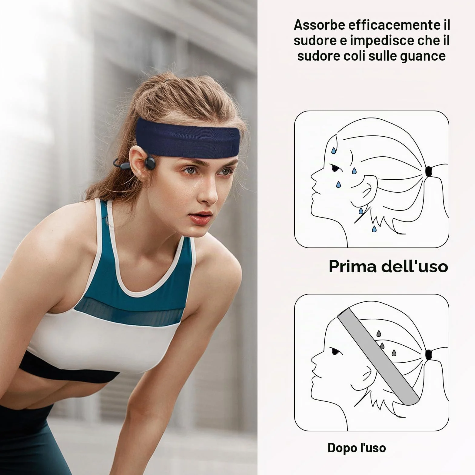 Fascia Capelli Donna Uomo 8 Pezzi Antiscivolo Sport Yoga Fitness Accessori Per Capelli