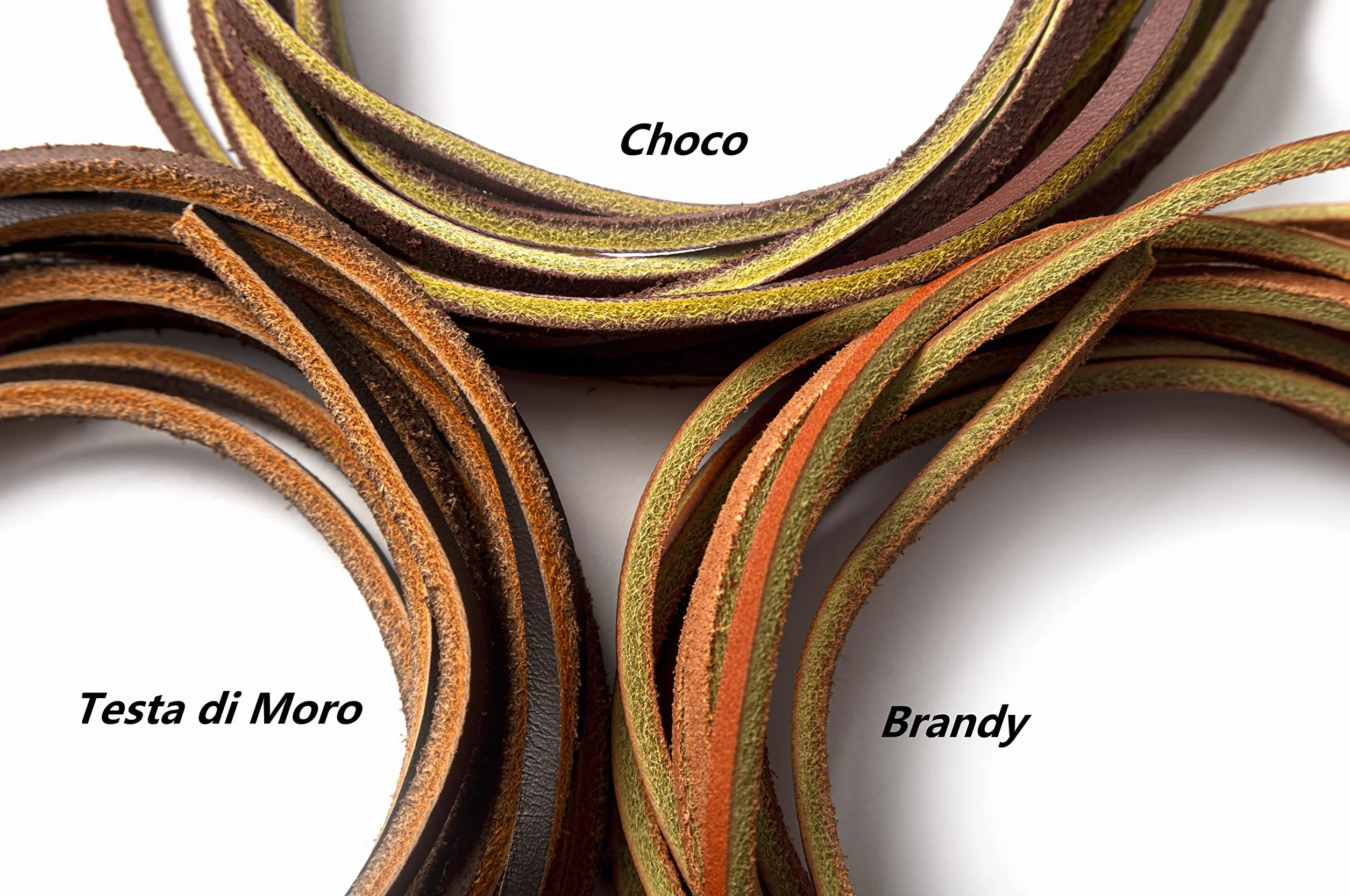 IPEA Cordino in Vera Pelle Quadrato 3 mm 3m Made in Italy Brandy