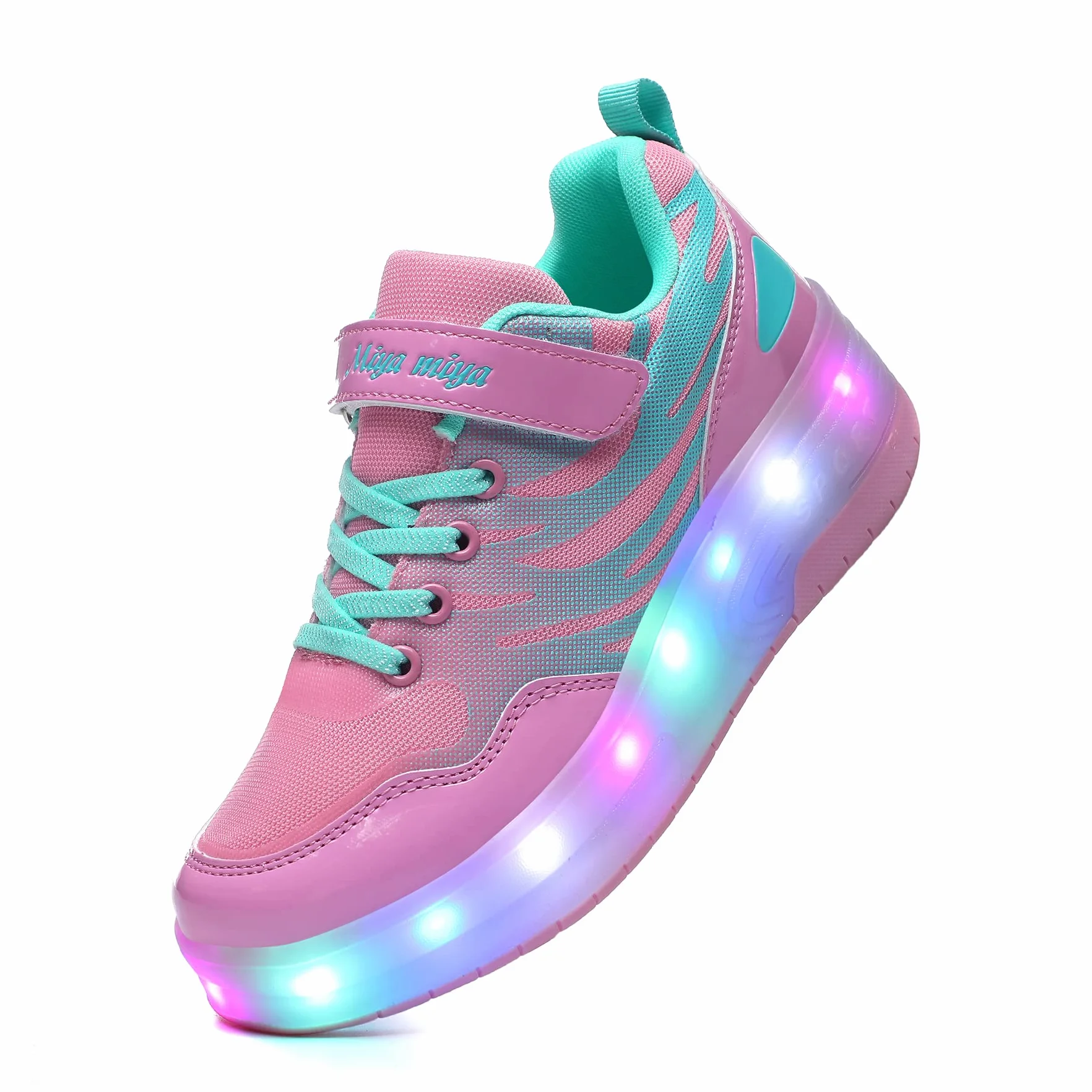 USB Ricarica LED Luci Skateboard Scarpe Sportive con Rotelle Retrattile Sneakers Outdoor Multisport Luminose Running Calzature da Ginnastica per Bambini