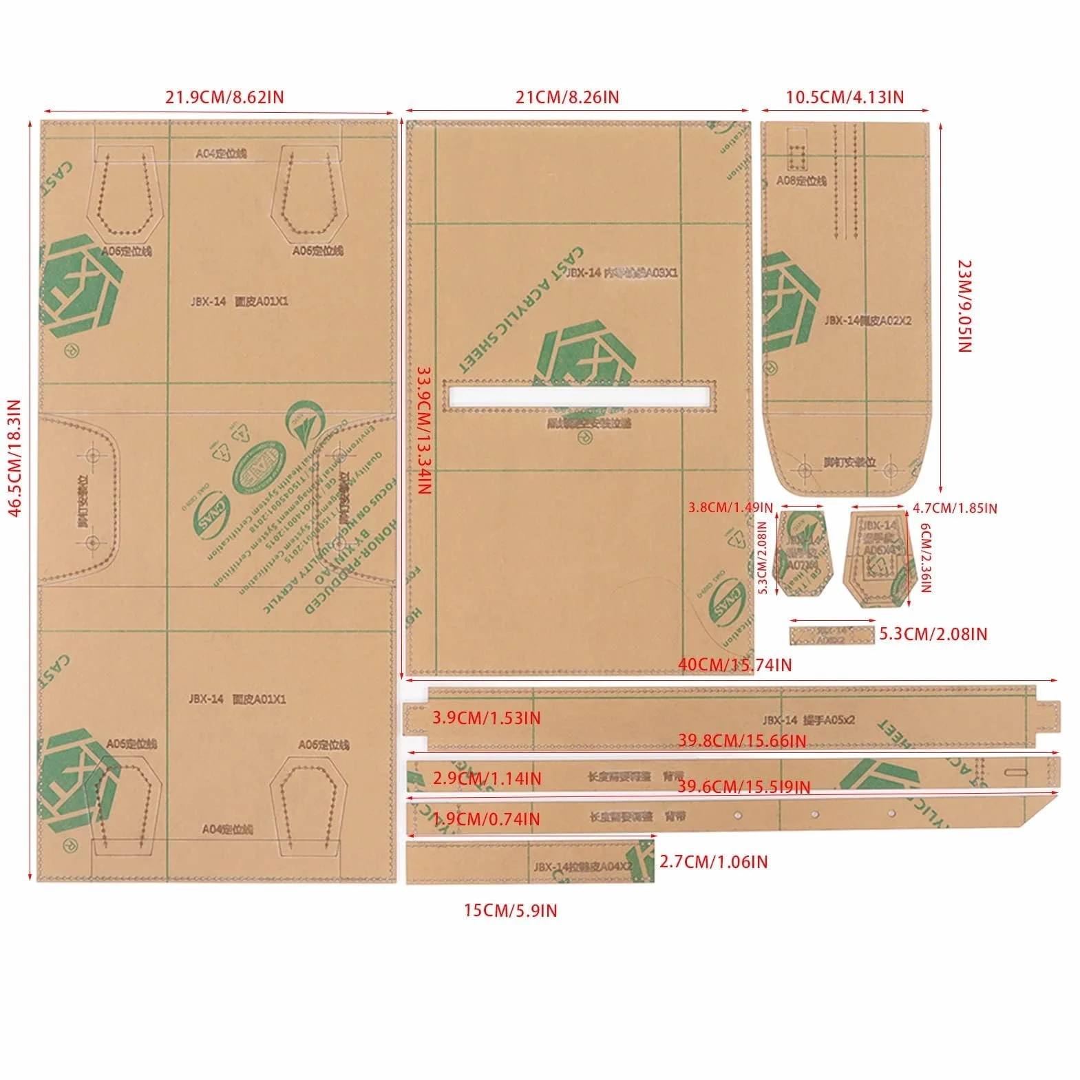 Borsa Acrilico Artigianato Pelle Stencil Kit Modello