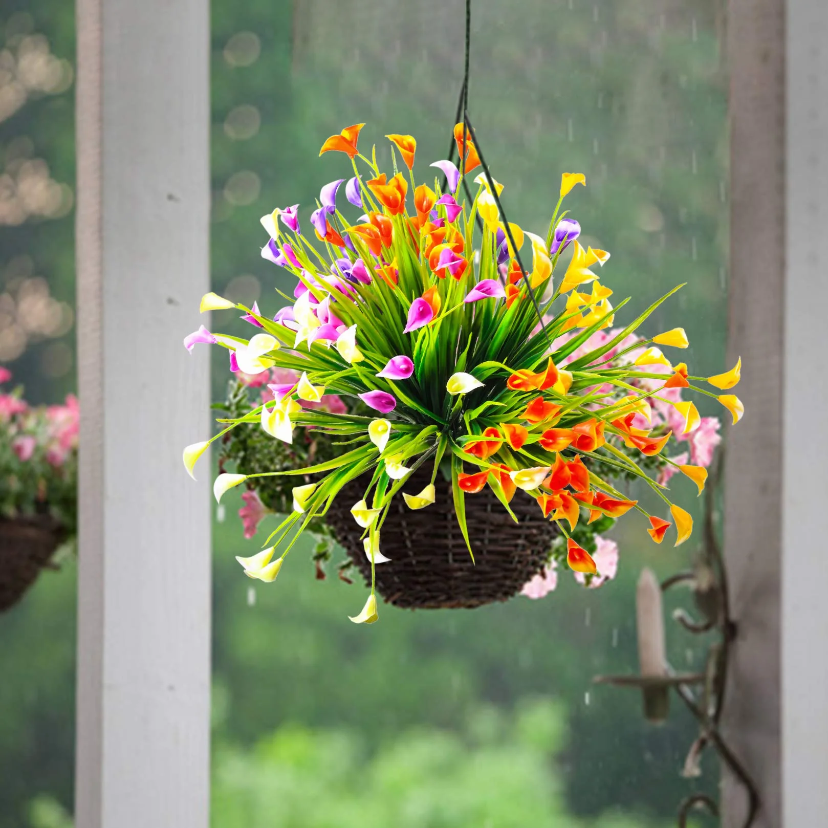 Fiori di Calla Artificiali 6 Pezzi, Piante Finte Resistenti UV, Decorazioni per Interni Esterni Casa Giardino
