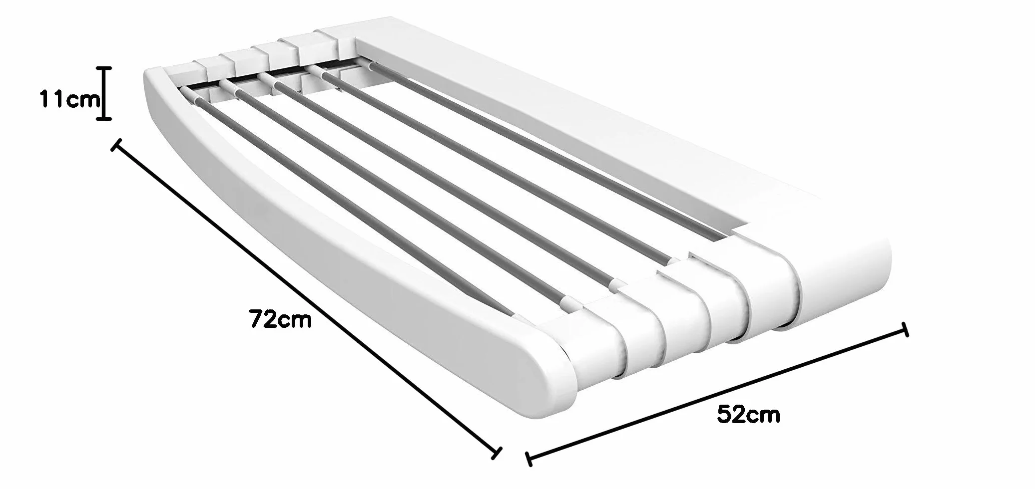 GIMI Telepack 100 Stendibiancheria da Parete, Stendino Telescopico, Salvaspazio, Spazio di Stenditura 7 m, in Resina e Alluminio, 100 x 38 x 6 cm, Bianco