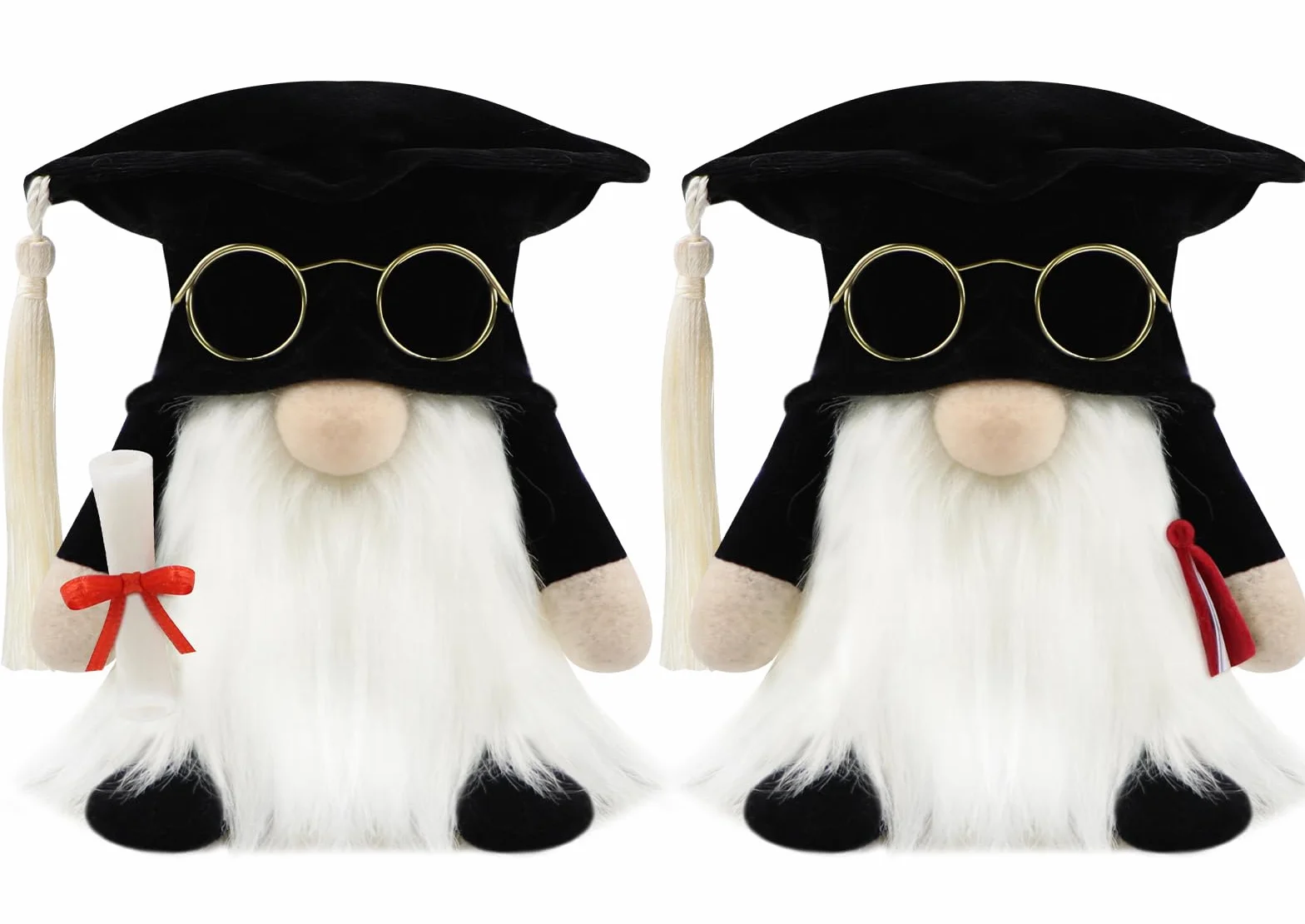 Set di 2 Decorazioni Regalo di Laurea Gnomo per Casa 13cm