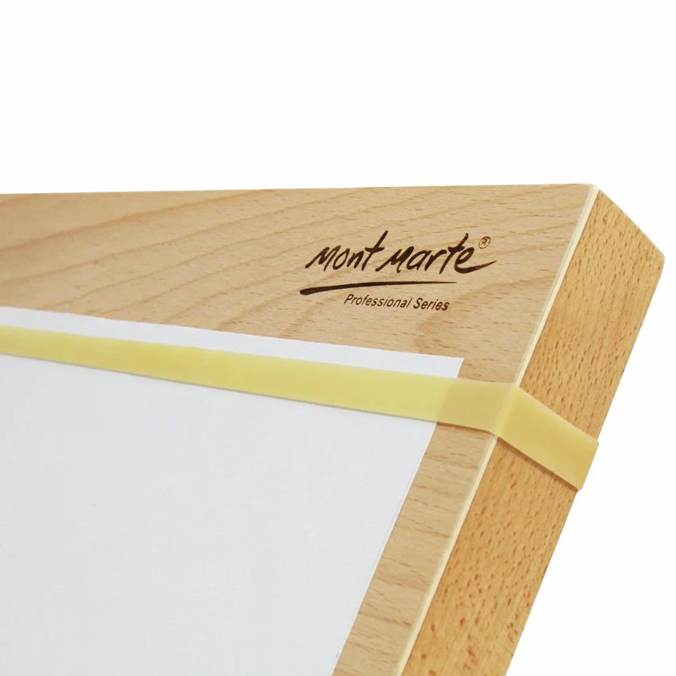 Mont Marte Lavagna da disegno in legno di faggio A3 inclinabile con elastico