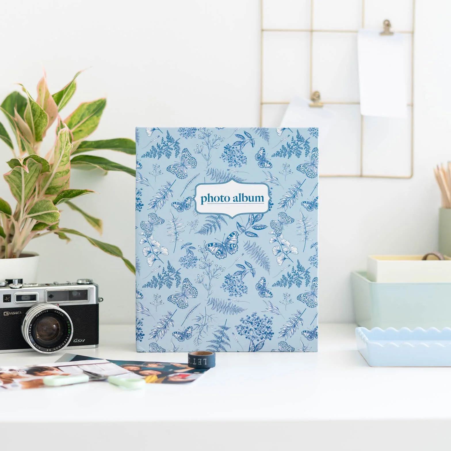 Grupo Erik Album Fotografico Blue Botany - Album Foto 13x20 cm con 304 Tasche Copertina Rigida e Compatibile con Foto 10x15, 13x18 o 13x19