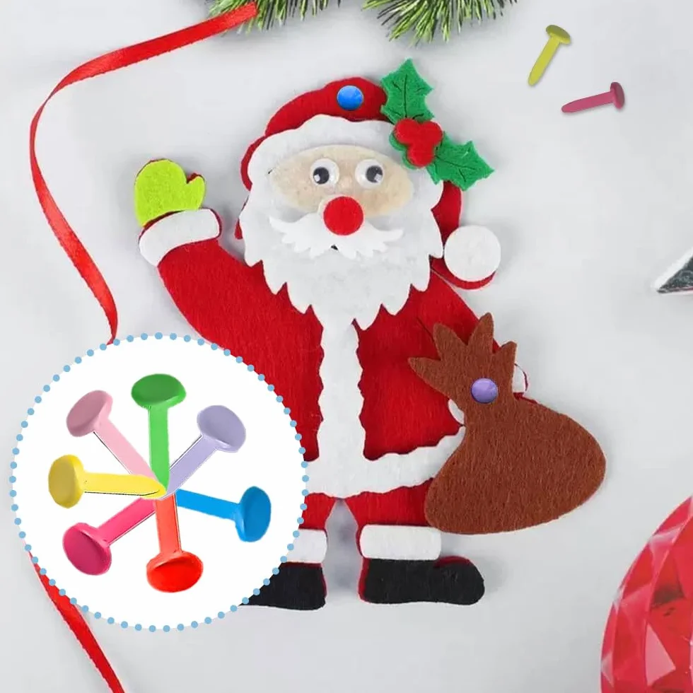 leersao 100 Clip di tenutaversatili in Metallo Mini chiodo rotondoa Doppia Gamba in Lega di per Artigianato di Carta e più durevoli graffette per Scrapbooking 100 Pezzi/Set Chiusure di Carta perni