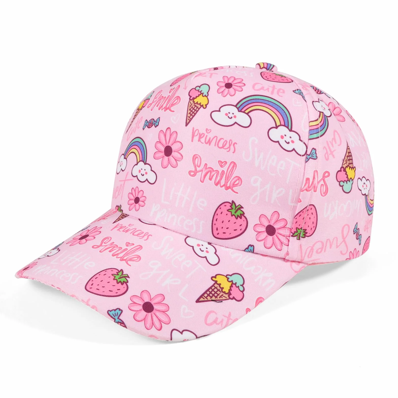 Cappellino da Baseball per Bambine QKURT, Cappello Estivo Regolabile per Bambini 2-8 Anni