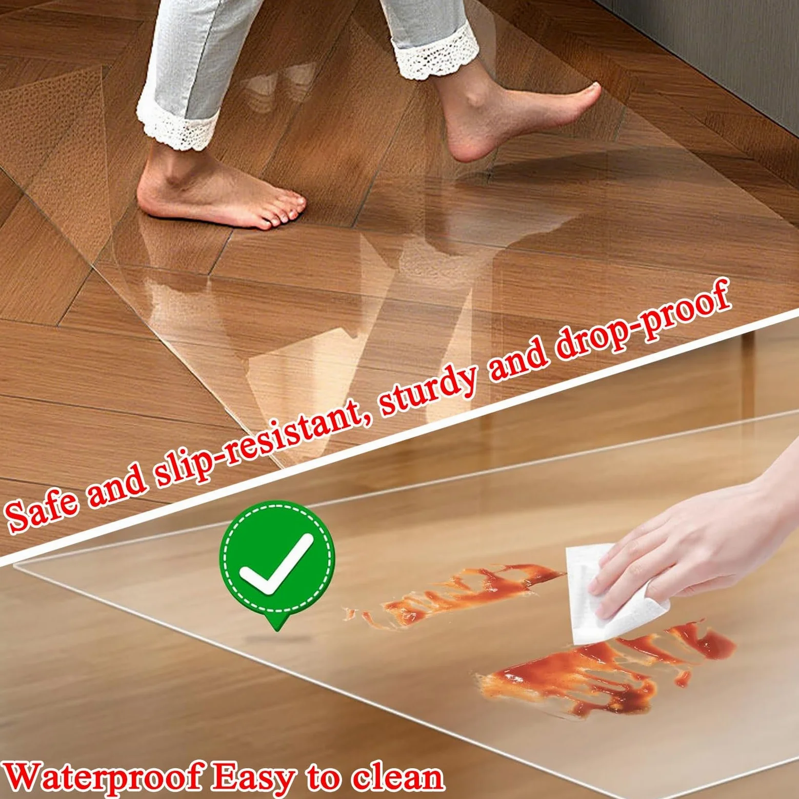 Sottomano Da Scrivania Trasparente, Tappetino Trasparente Non Ingiallisce Né Si Arriccia Ai Bordi, Tappetino Protettivo Per Pavimenti Duri Per Cucina Corridoio, Diverse Dimensioni(120x180cm)