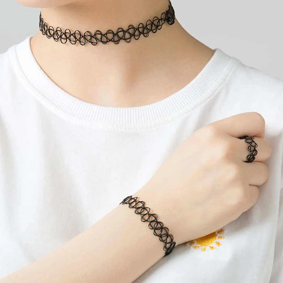 Collana girocollo elastica arcobaleno gioielli moda per bambini donne gomma plastica