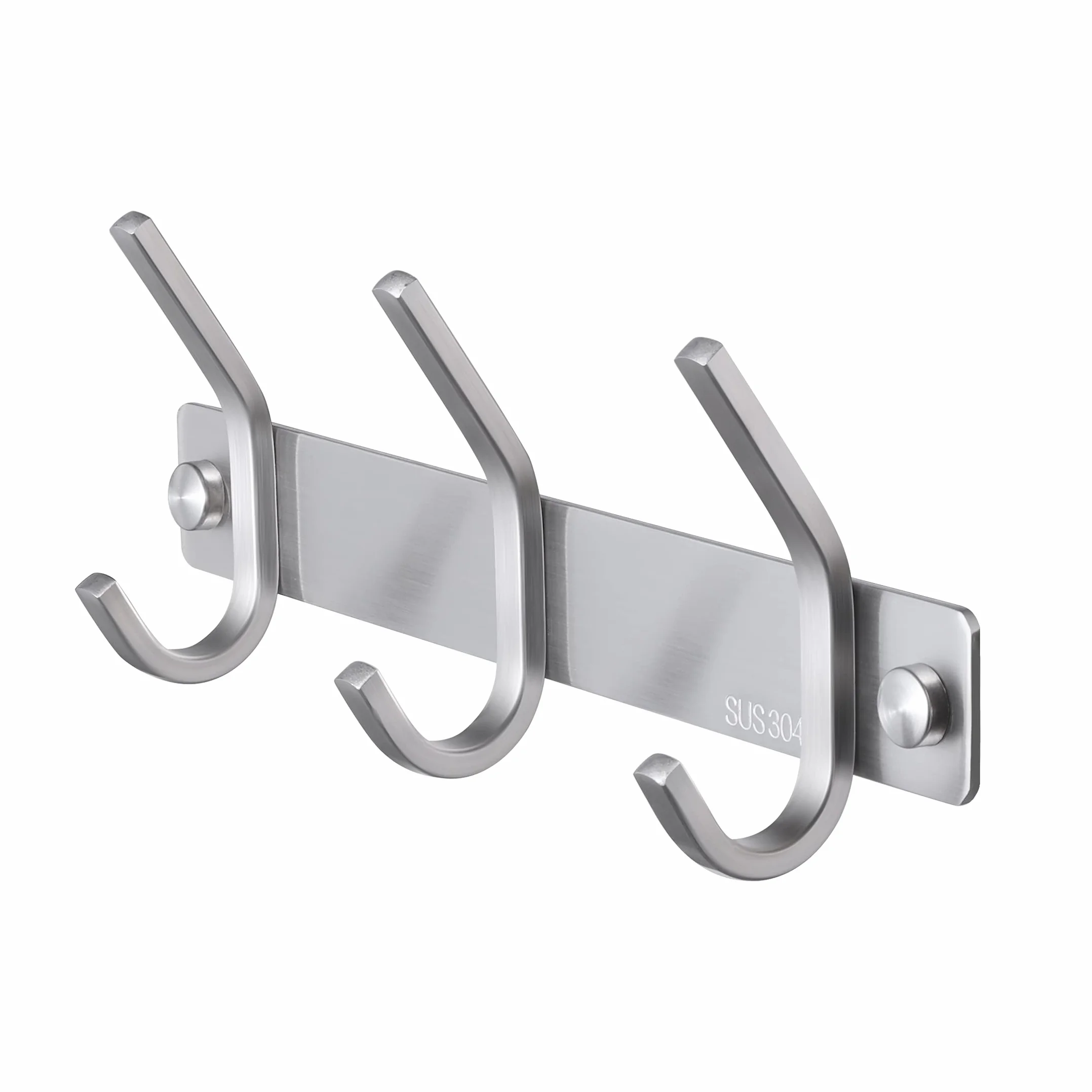 KES Appendiabiti da Parete 3 Ganci Acciaio INOX SUS 304 Spazzolato