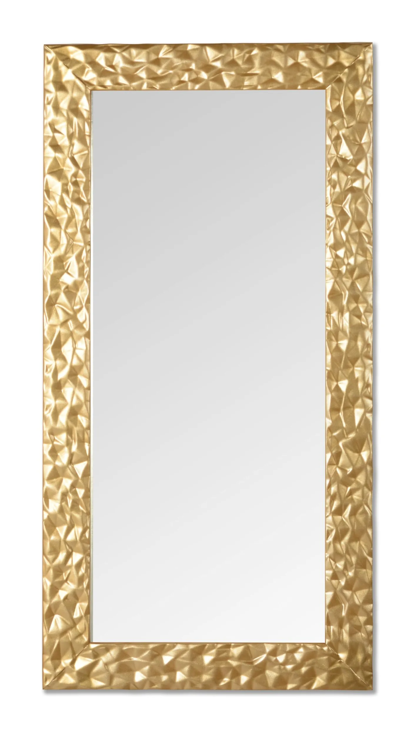 MO.WA Specchio da parete moderno oro Made in Italy cm. 41x81 - Specchio cornice in legno dorata da appendere in camera, ingresso, corridoio
