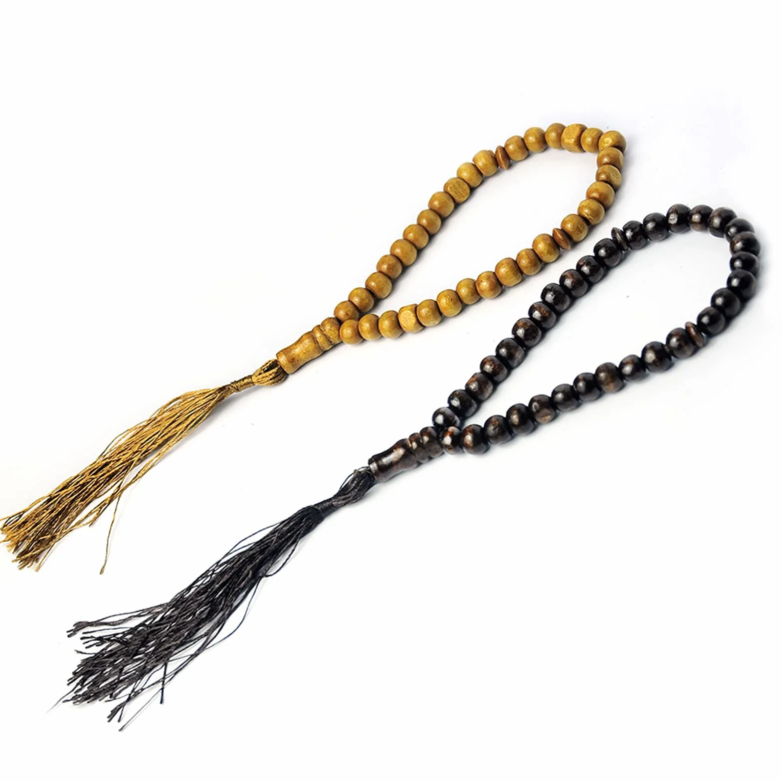 Perline di preghiera musulmane in legno, 8 mm, 33 rosario islamico Tasbih - Regalo di compleanno
