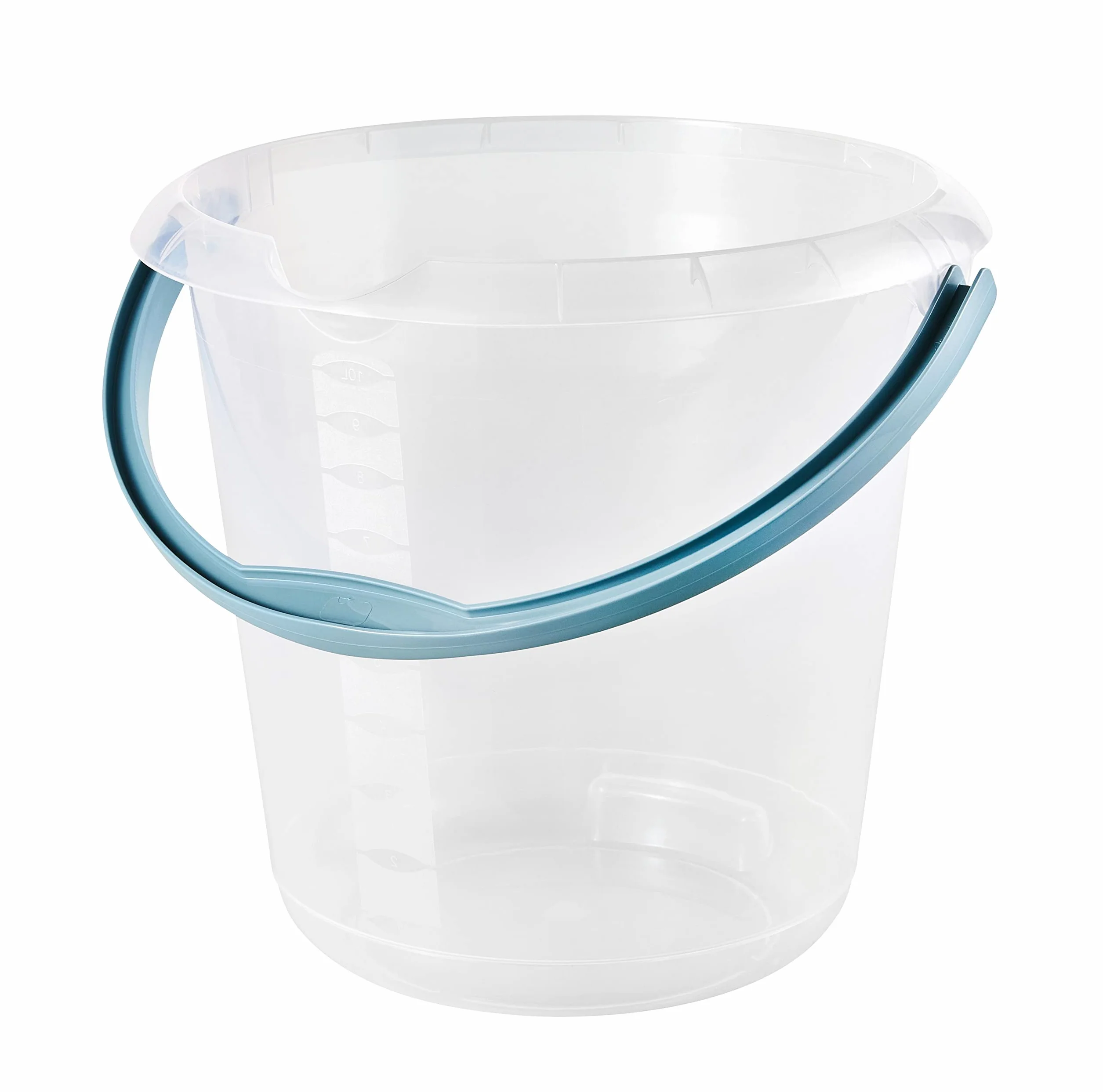 keeeper Secchio con Scala Graduata Integrata e Manico Ergonomico, 10 L, Mika, Trasparente