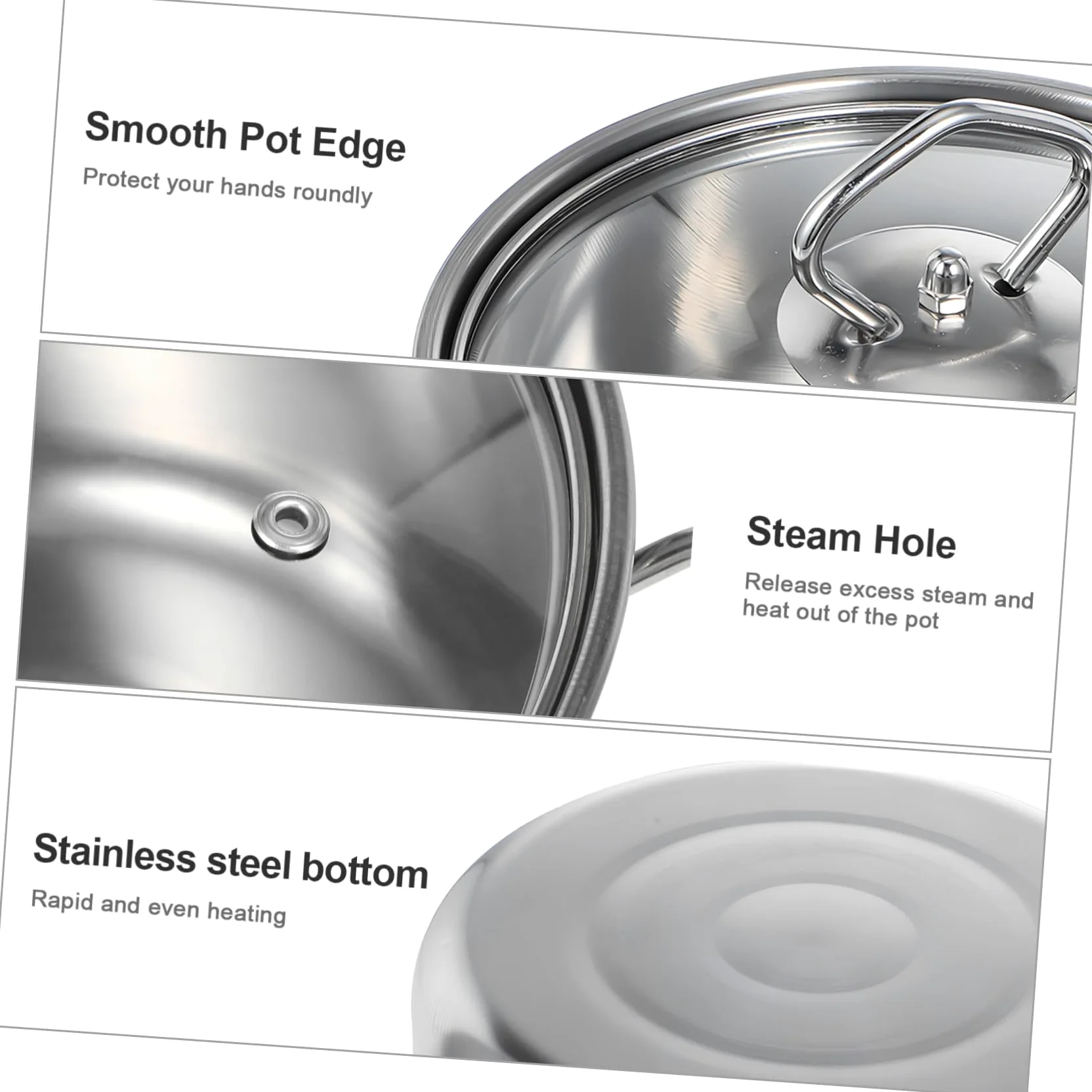 TOYANDONA Set Pentole per Brodo e Stufato in Acciaio Inox con Coperchi in Vetro, Pentole a Induzione Doppio Manico, 10 Pezzi per Cucina Domestica e Preparazione Zuppe