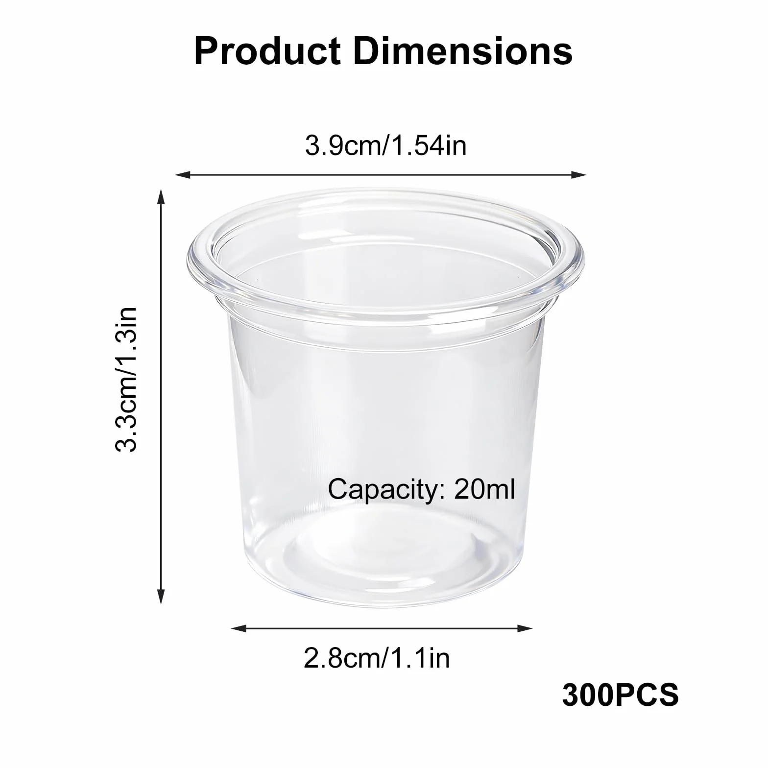 Bicchieri Plastica 300 PCS 20 ml 2 cl Riutilizzabili per Degustazioni Feste Matrimoni