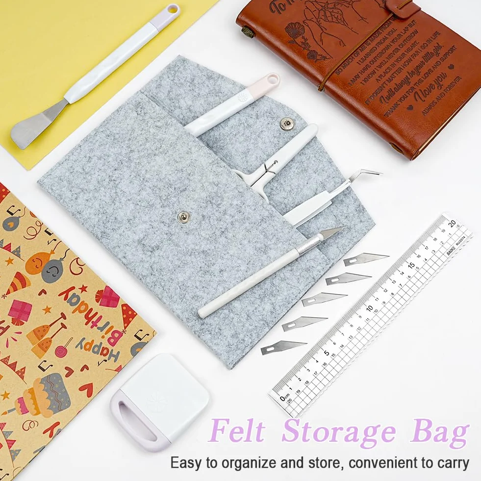 OSDUE Strumenti Set Base, Set di 13 Strumenti per Diserbo in Vinile, Utensili per Scrapbooking, Silhouette, Lettering, Scritte